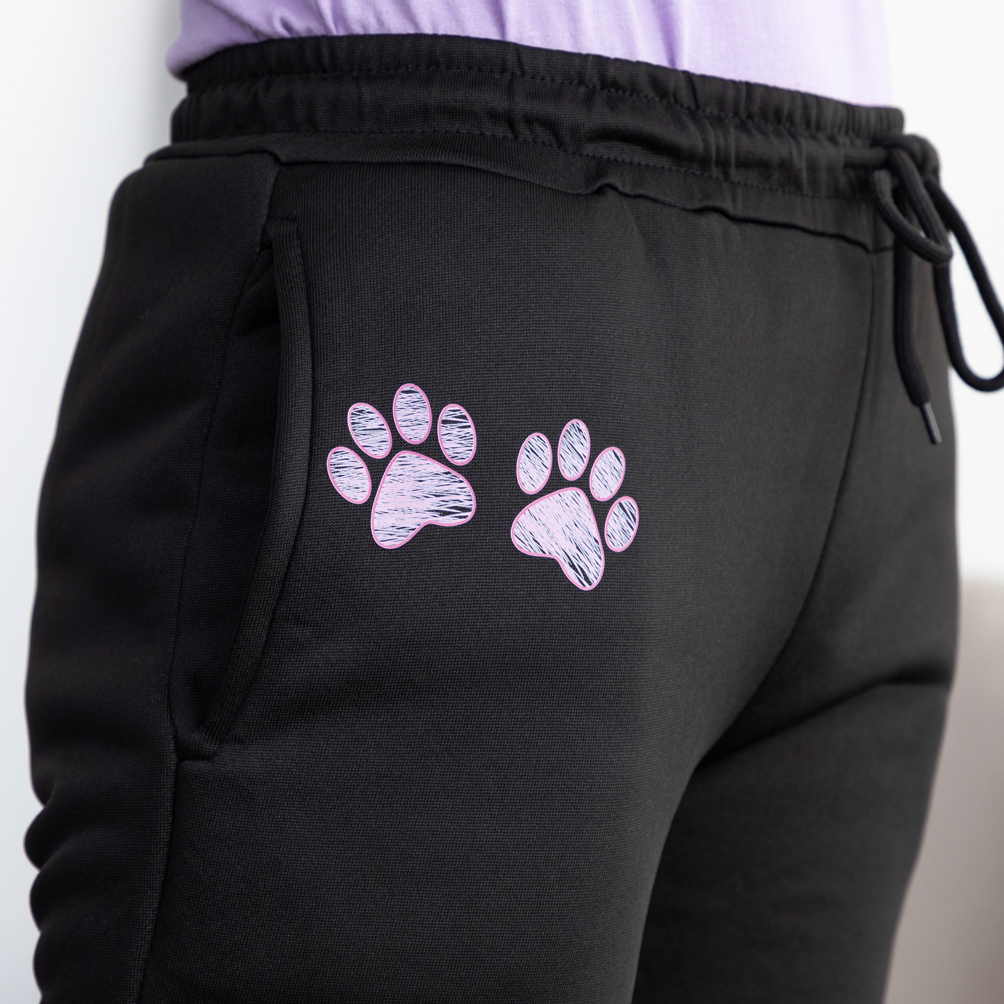 Paw Print Fleece Lined Sweatpants、mySite、camillekostekn