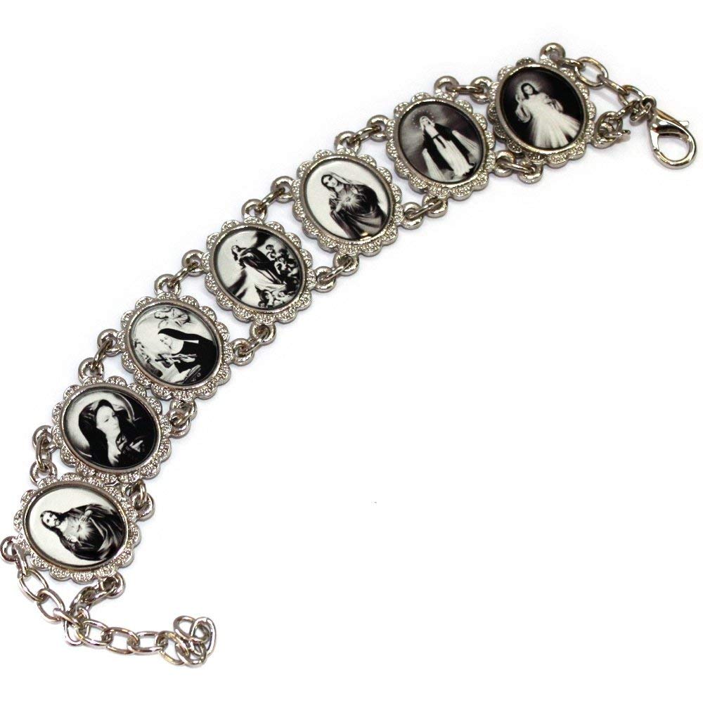  Black and White icons in Silver metal bracelet、mySite、elrpsem3k