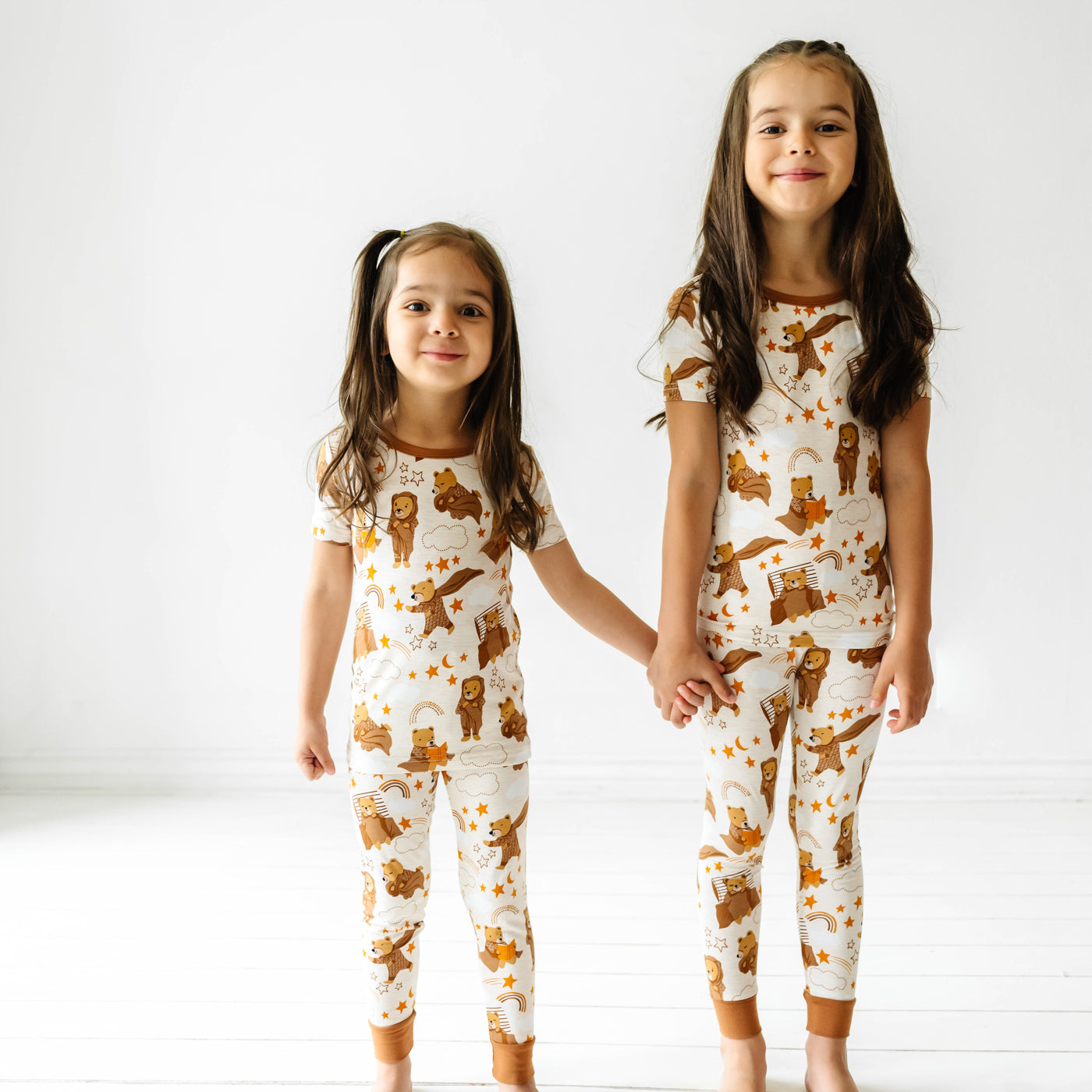 Beary Sleepy Two-Piece Short Sleeve Pajama Set、mySite、g9winljtr