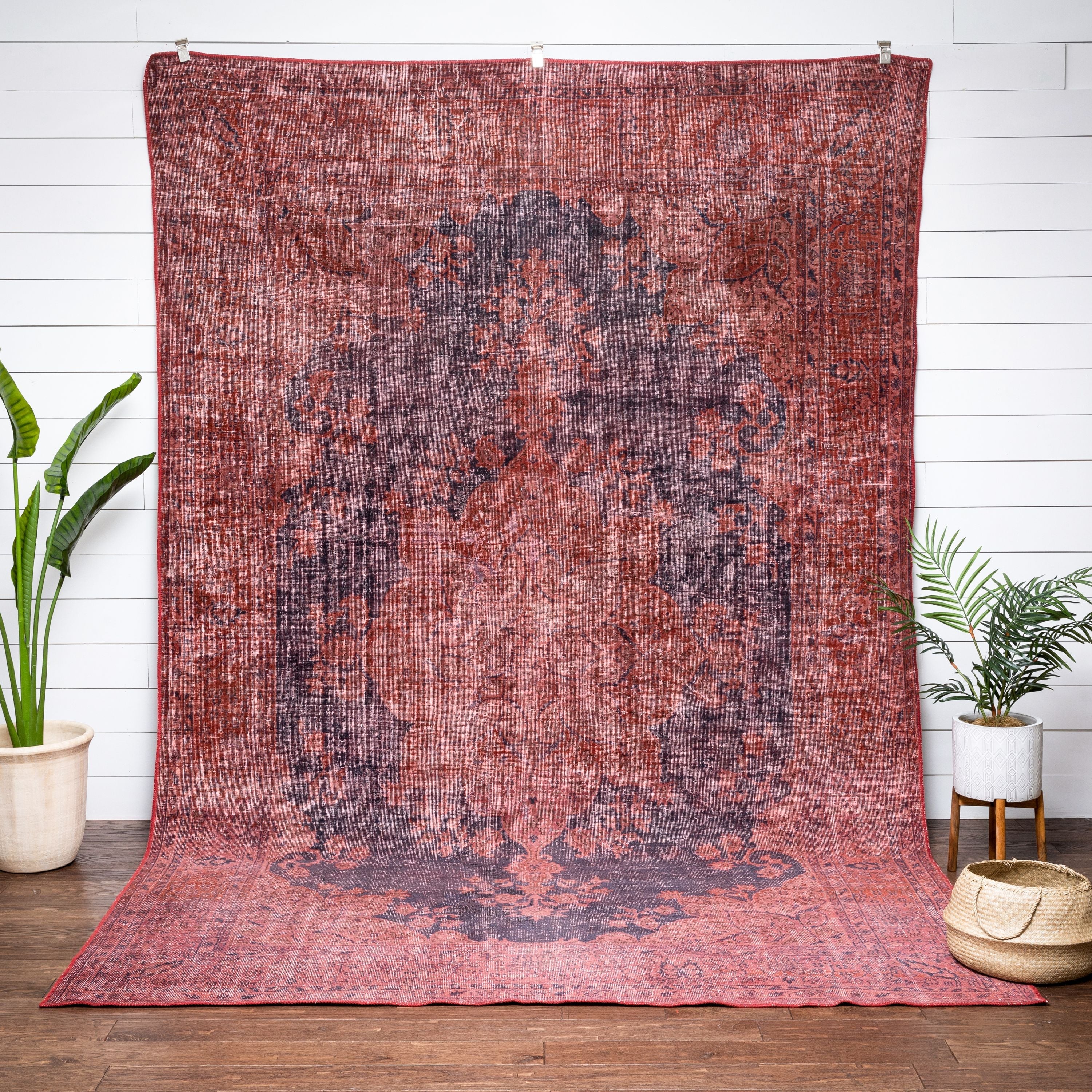 Cabrenet Pink & Purple Overdyed Medallion One-of-a-Kind Handmade Wool Area Rug 8'8 x 11'11、mySite、gigharbornorthrealestate