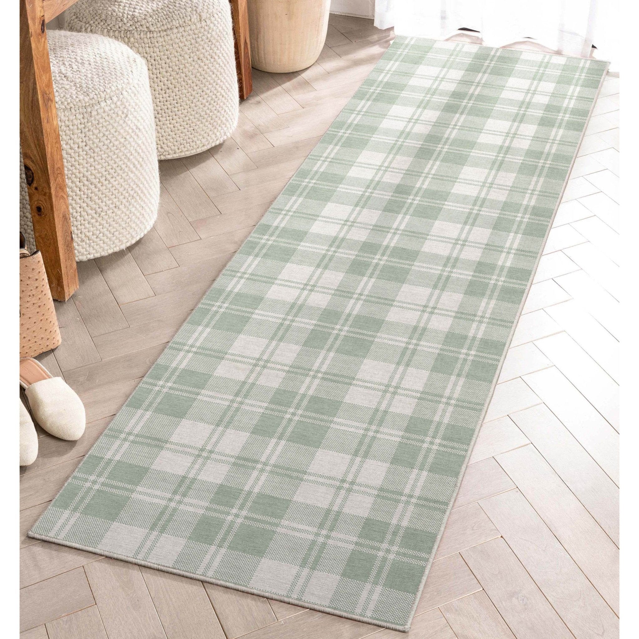 Plaid Modern Geometric Boxes Flat-Weave Rug、mySite、gigharbornorthrealestate