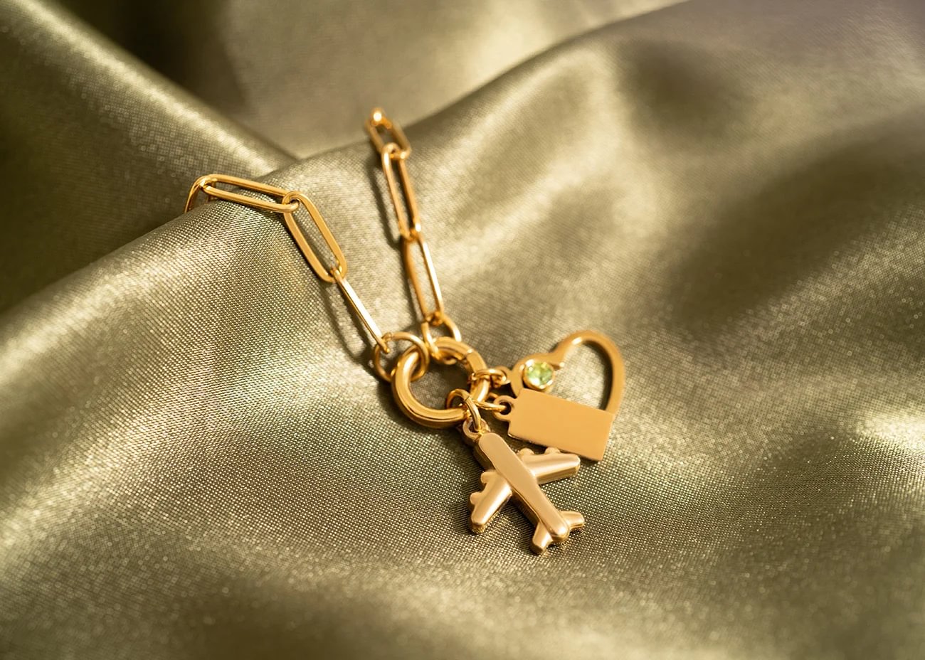 18K Gold PVD Stainless Steel Airplane Charm / PDL0095、mySite、dreamappss