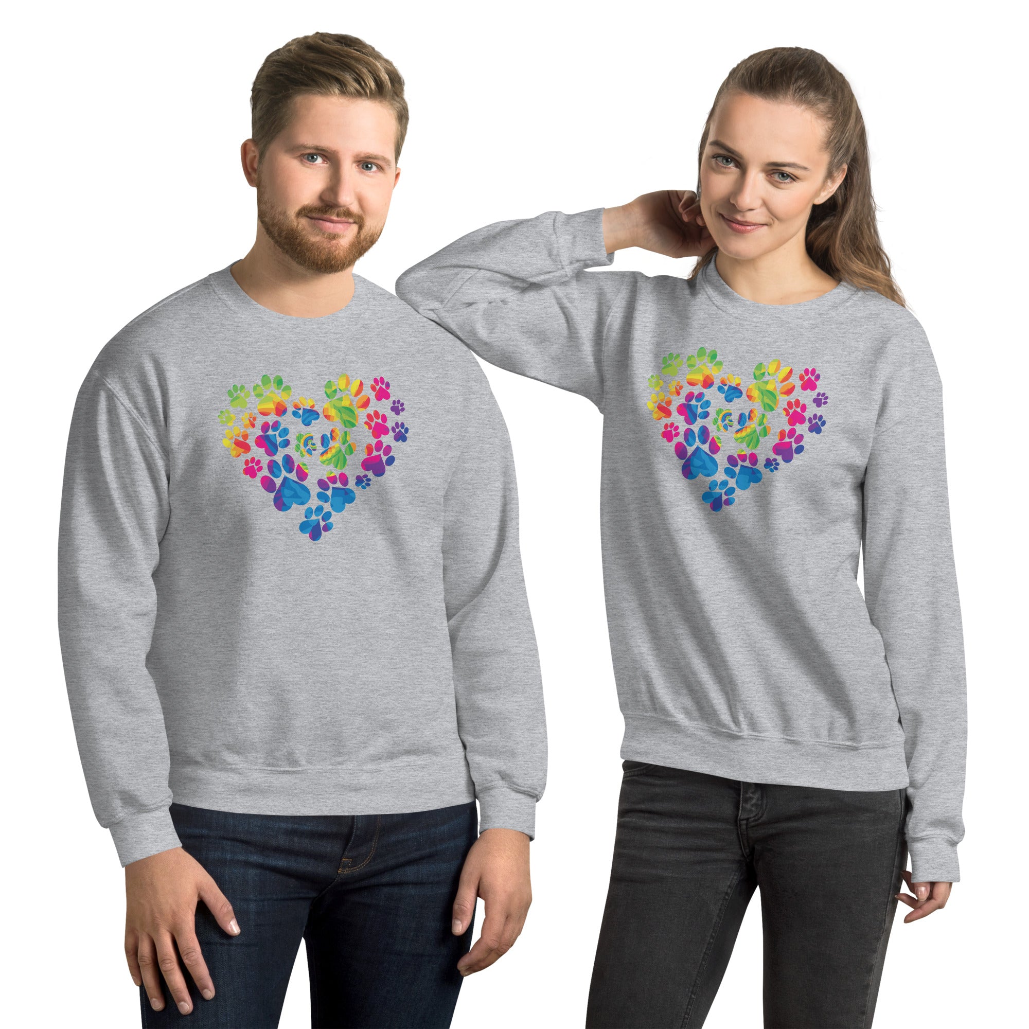 Anniversary Paw Print Love Crewneck Sweatshirt、mySite、camillekostekn