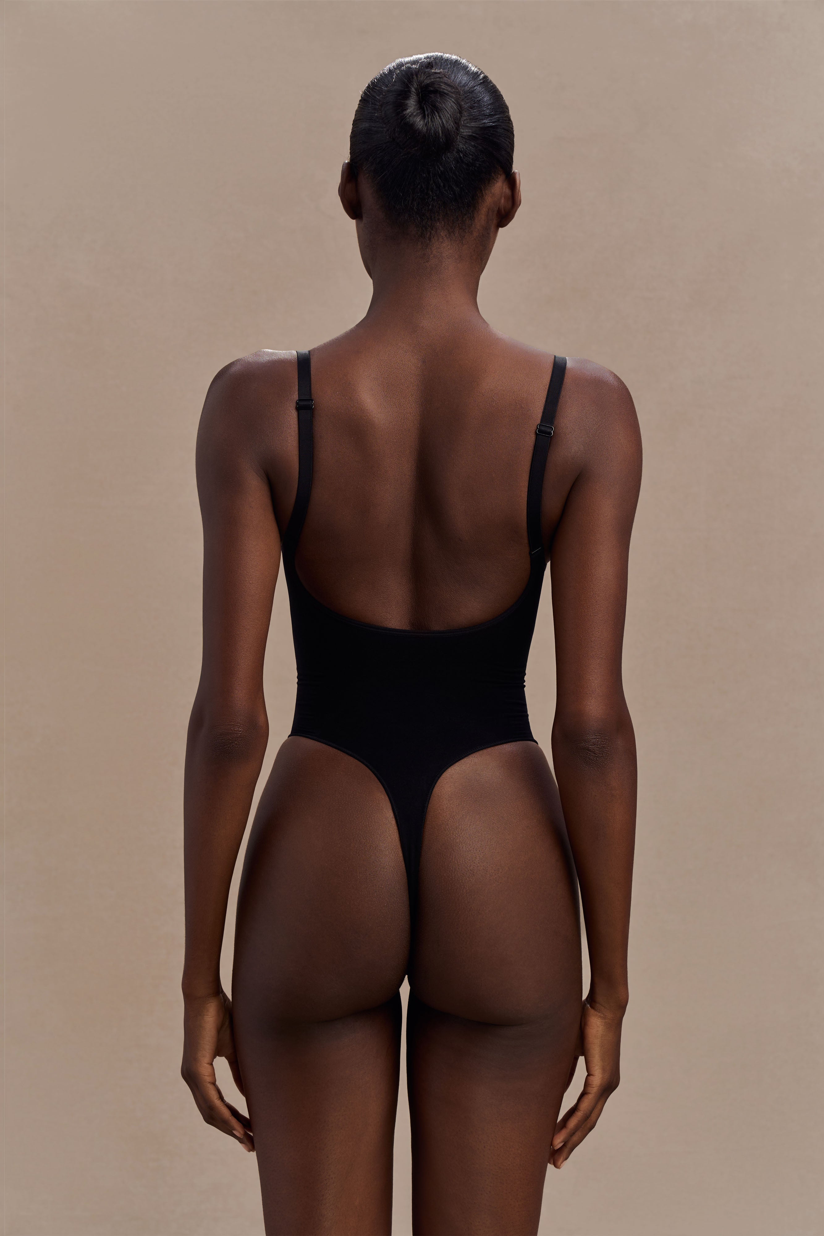 Alyssa Backless Shapewear Bodysuit - Black、mySite、solidvoid