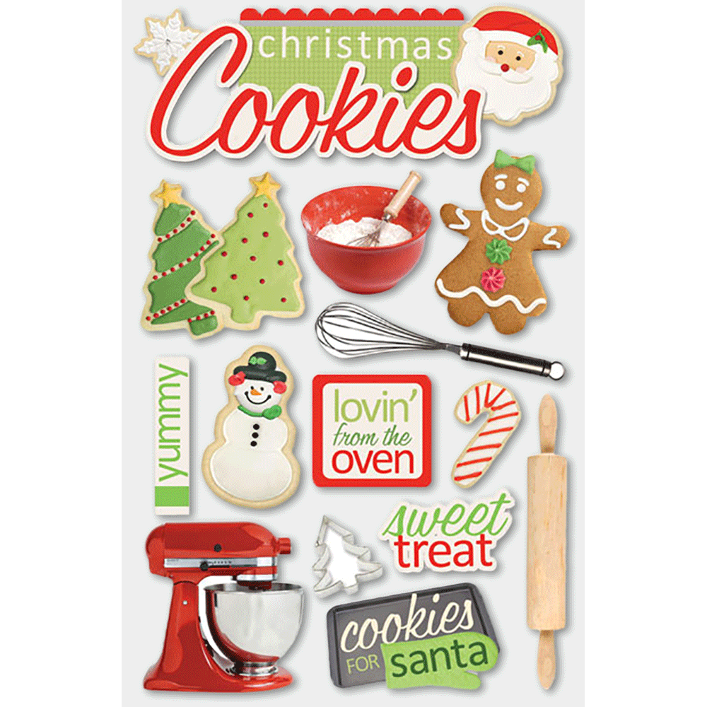  Christmas Cookies 3-D Stickers、mySite、ghnorth
