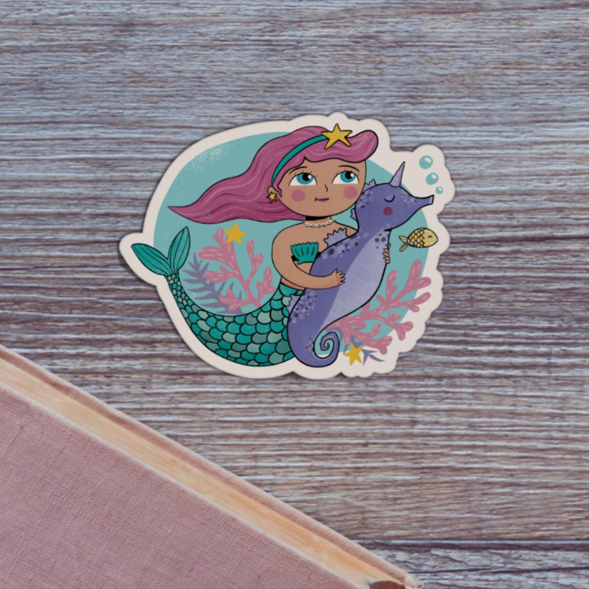  Mermaid and Seahorse Fairytale Sticker、mySite、elrpsem3k