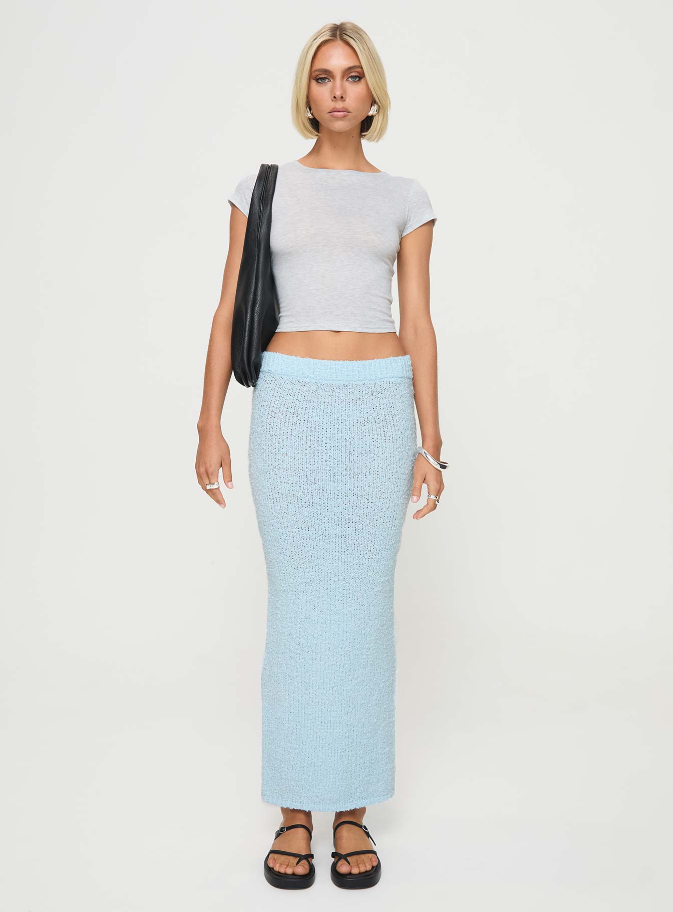 Ponce Boucle Maxi Skirt Light Blue、mySite、solidvoid