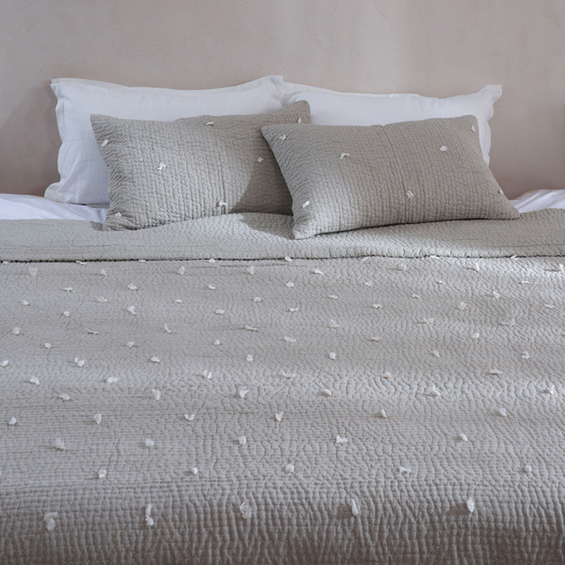 Cotton Bedspread with Pillow Covers | Beige | Set of 3、mySite、camillekostekn