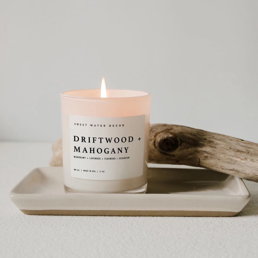Driftwood and Mahogany 11 oz Soy Candle、mySite、g9winljtr