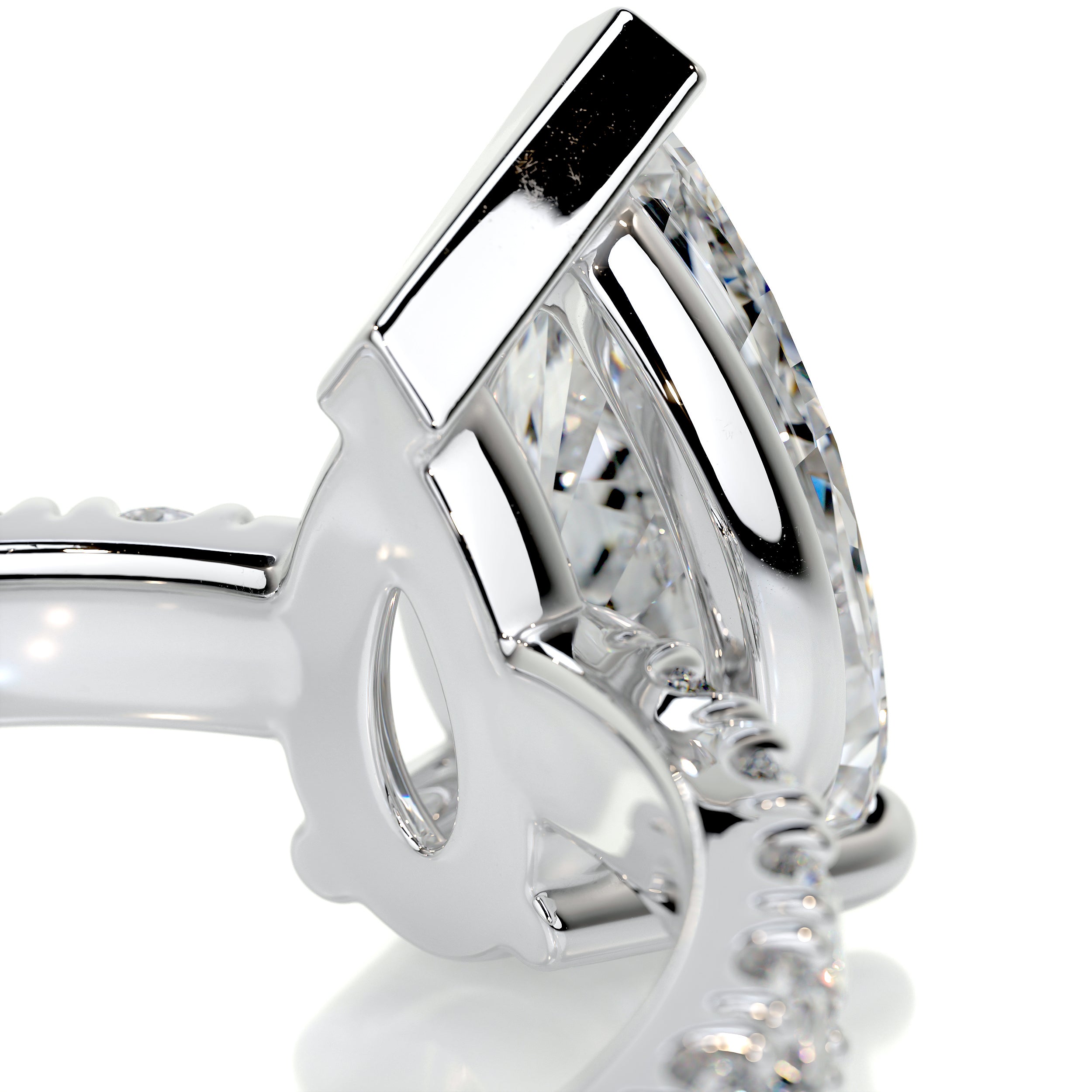 Hailey Moissanite & Diamond Ring -18K White Gold、mySite、hinf8tx79