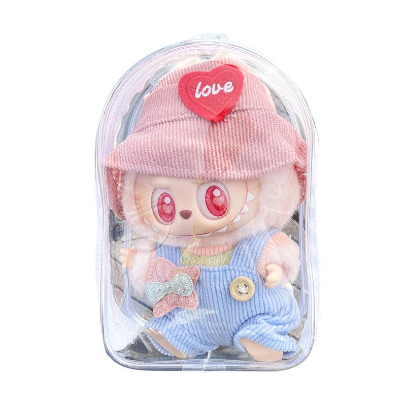 Display Shoulder Bag for Labubu v2 - Transparent PVC Dust-proof Bag for Pop Mart Figures、mySite、greenlandpopulation