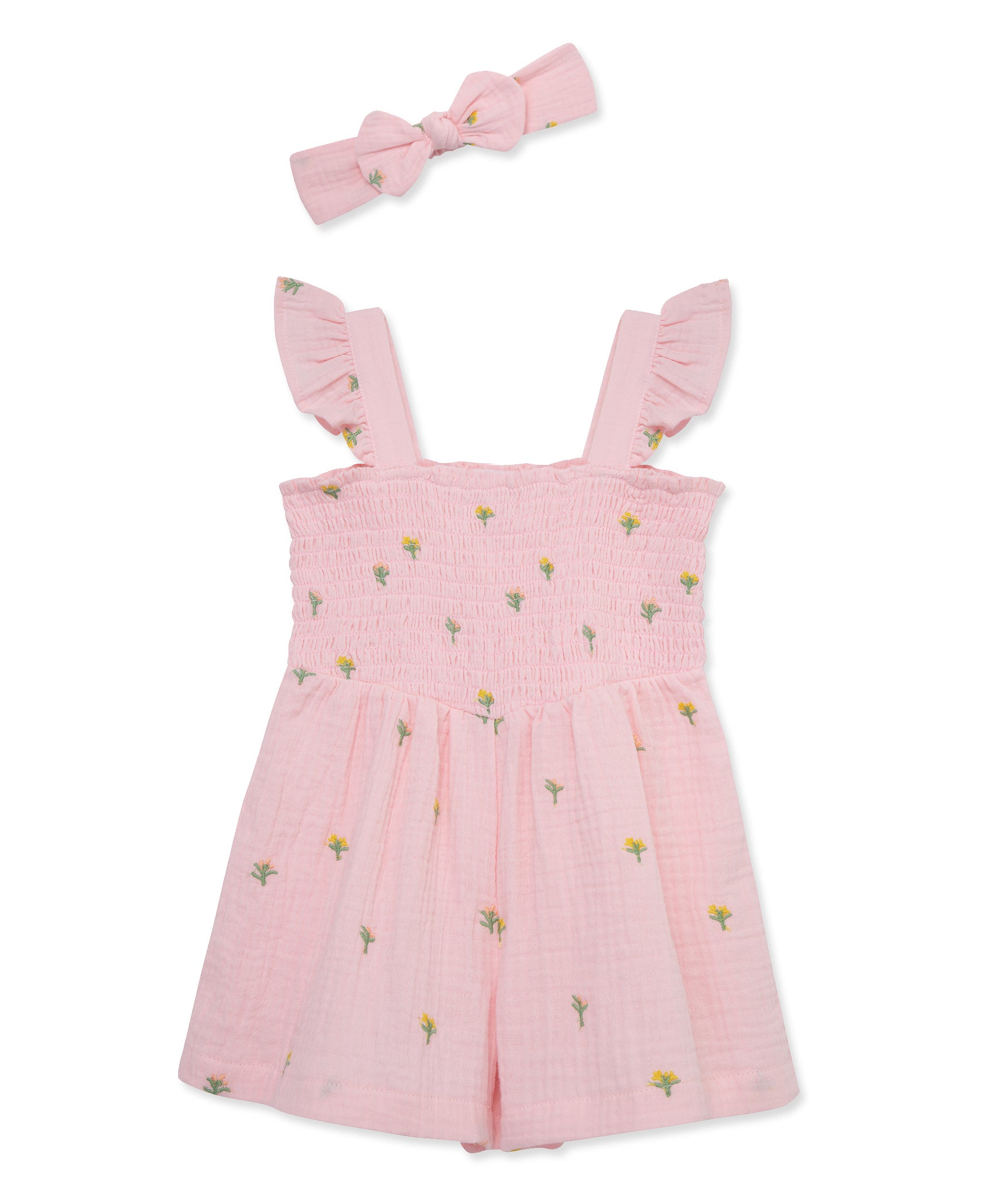  Floral Schiffli Woven Romper & Headband (2T-4T)、mySite、layawaytickets