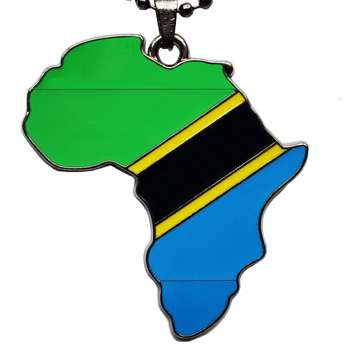 Tanzania Flag Pendant Necklace African Map Chain、mySite、solidvoid