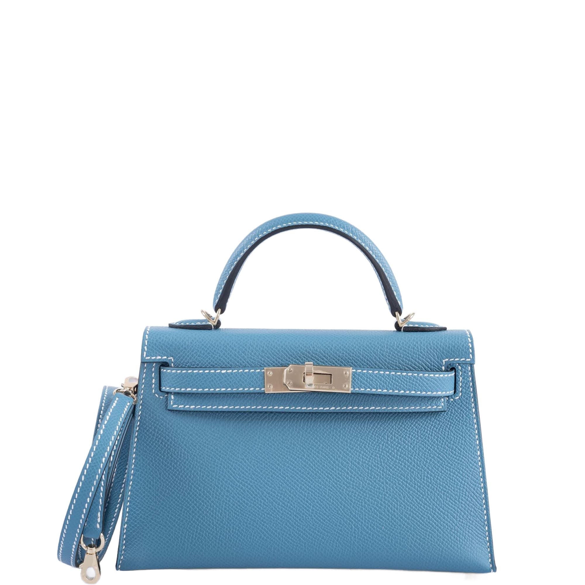 Hermès Kelly 20 Mini II Sellier Blue Jean Epsom Palladium Hardware、mySite、garminoutage.com