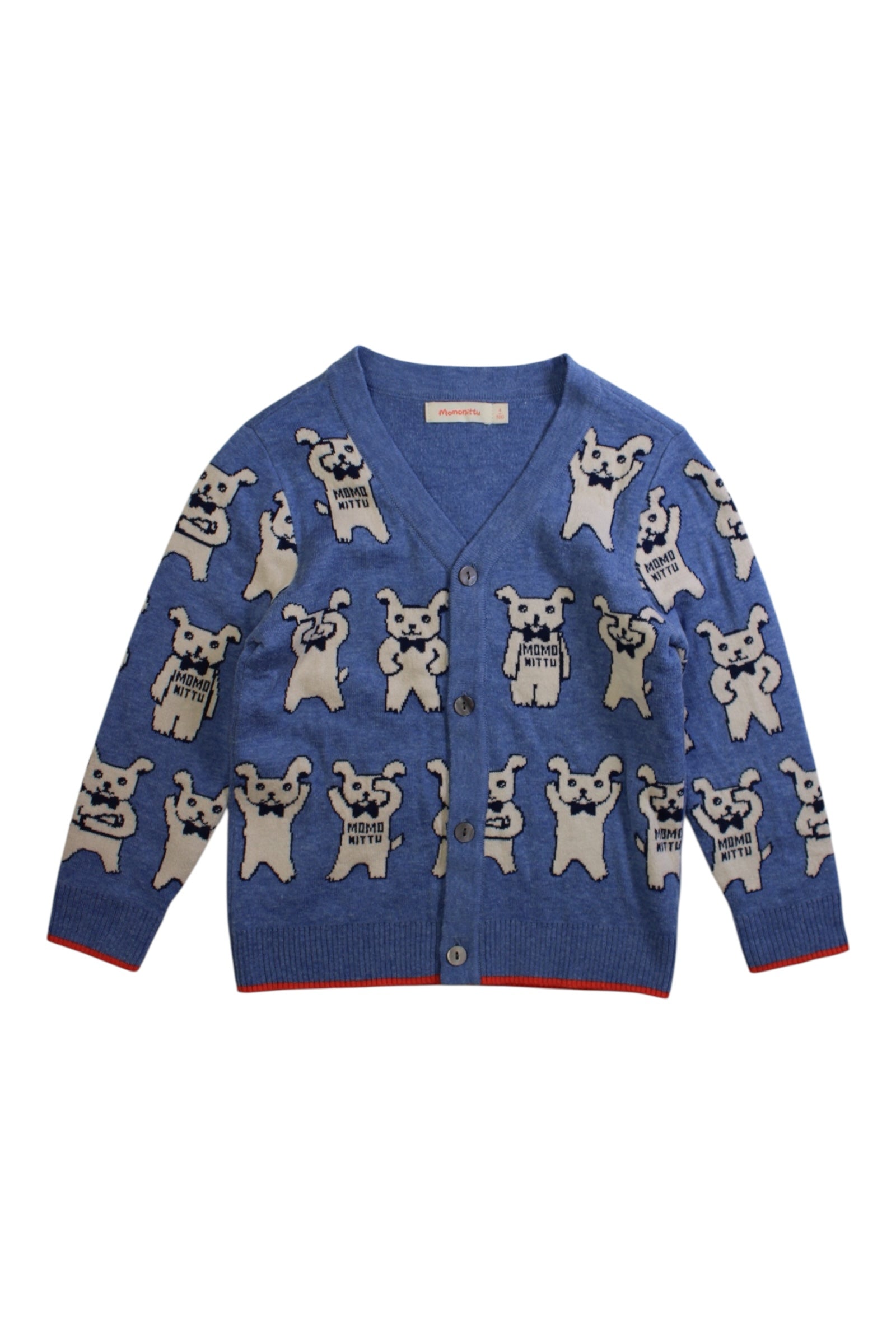 Momonittu Bear Pattern Cardigan 4T、mySite、g9winljtr