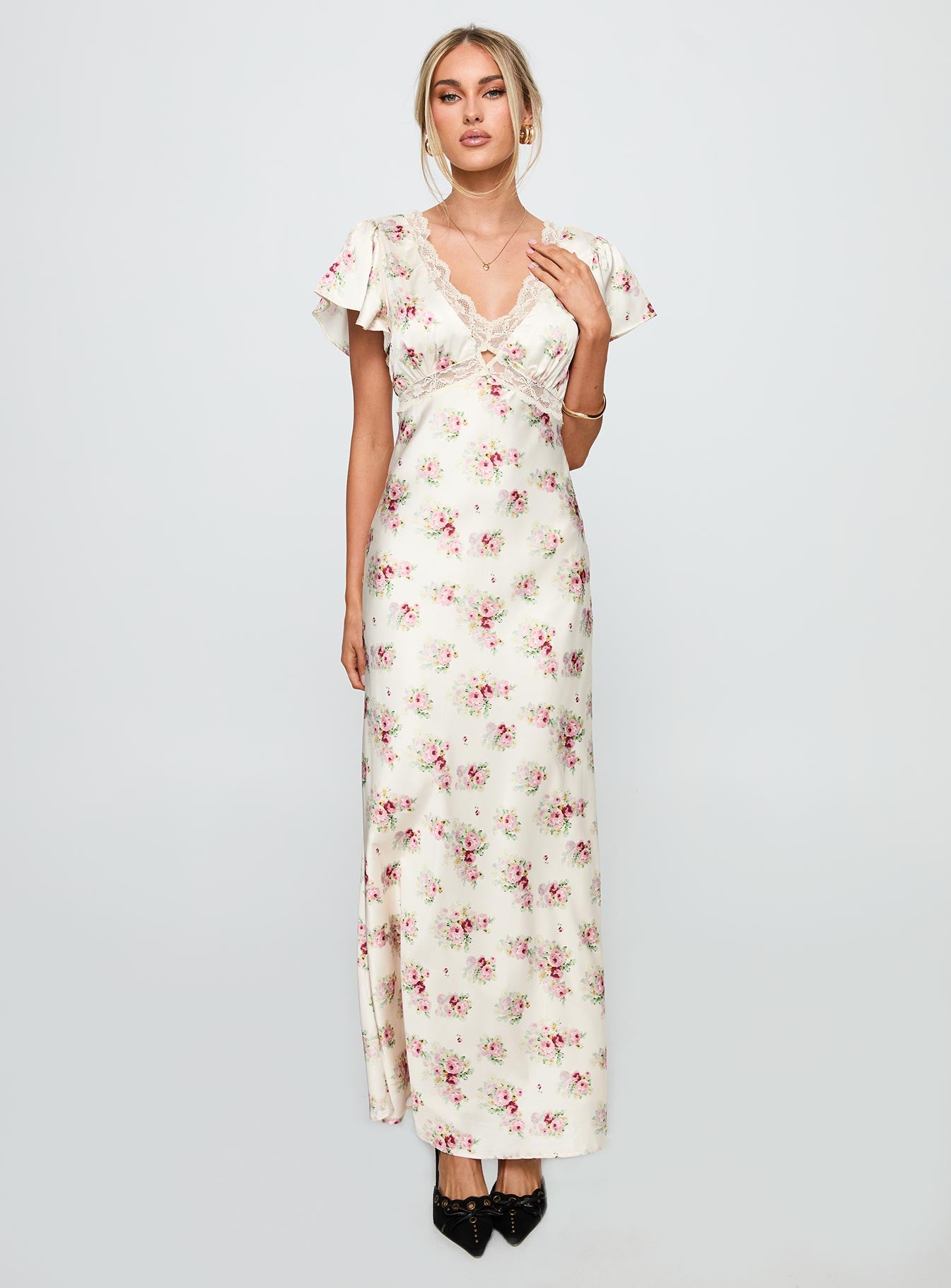 Miraselle Maxi Dress Cream Floral、mySite、solidvoid