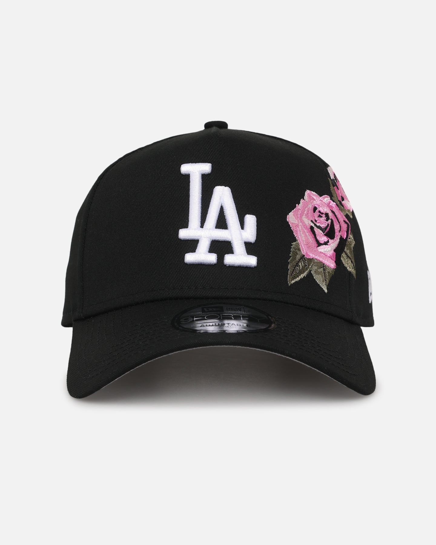 New Era Los Angeles Dodgers 'Pink Rose Embroidery' 9FORTY A-Frame Snapback Black/Pink、mySite、zt4zffjzw