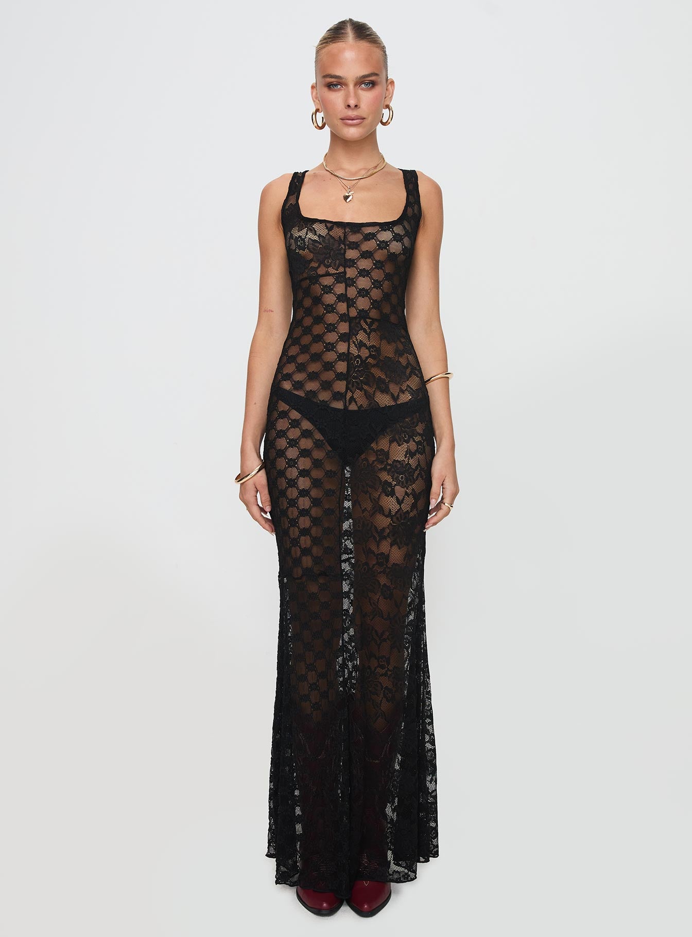 Zhara Lace Dress Black、mySite、solidvoid