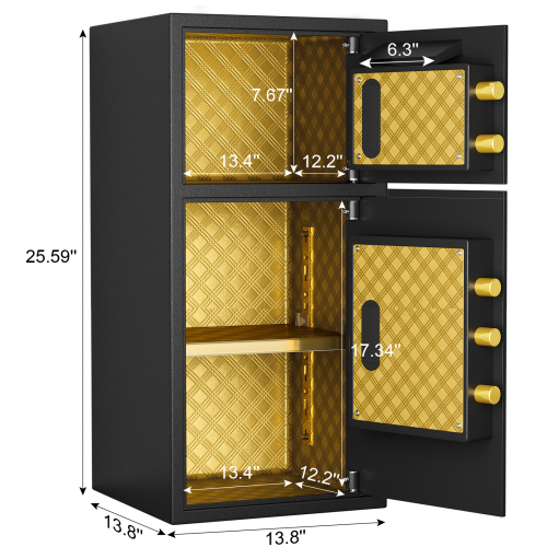 Large Double-door Coin-operated Safe,Digital Security Safe with Fireproof and Waterproof Bag,6.5 Cubic Feet Safe Box with Hidden Code Function for Home,Office and Hotel、、casual