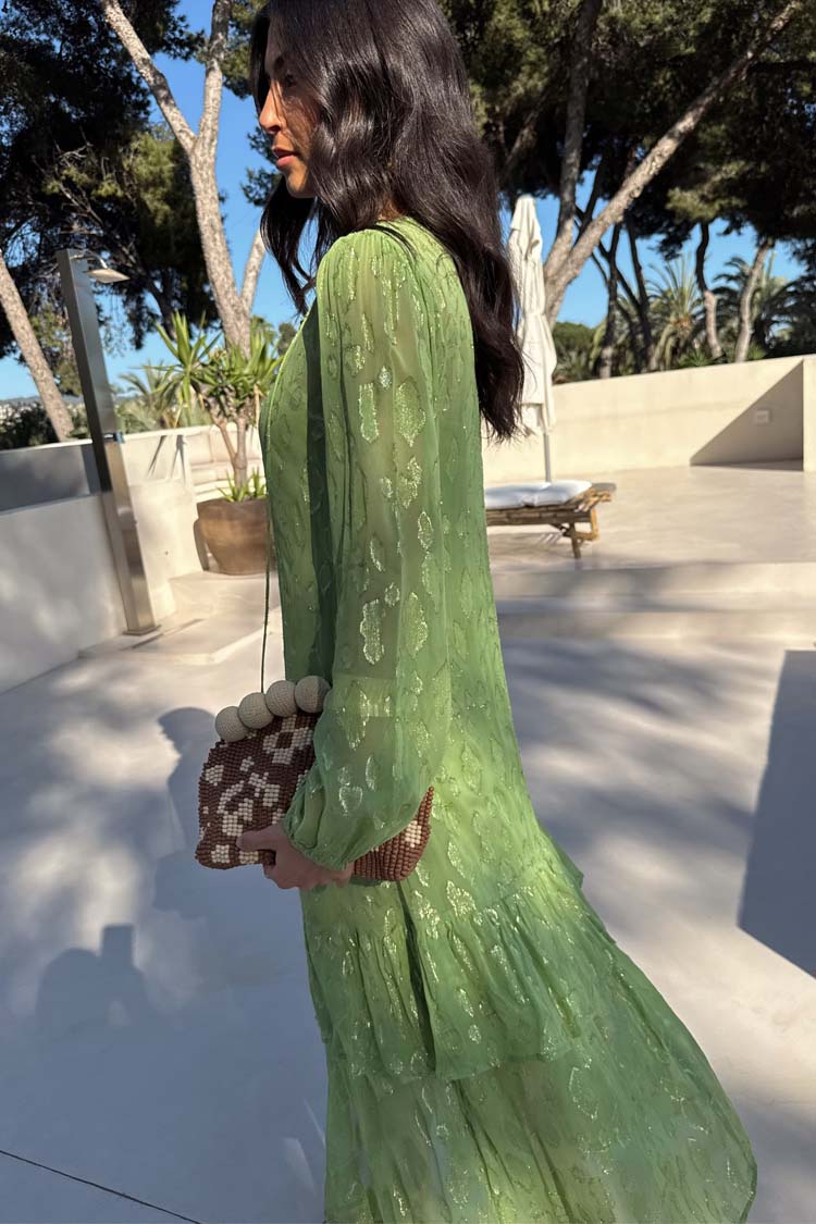 Green Jacquard Harmony Dress、mySite、solidvoid