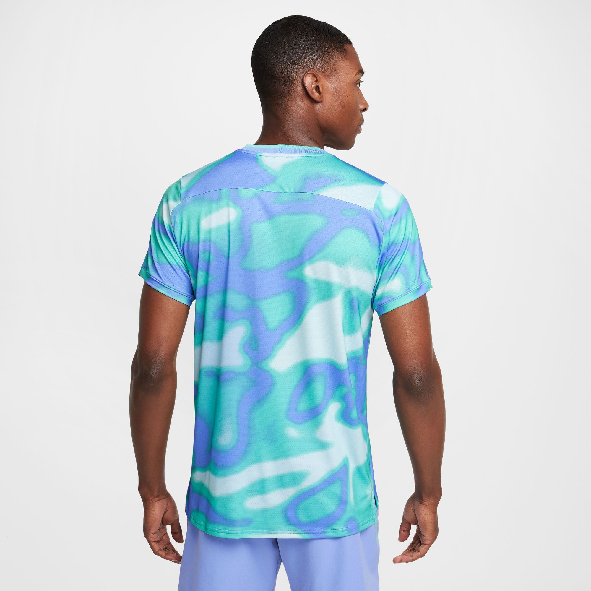 NikeCourt Advantage Men's Dri-FIT Printed Tennis Shirt、mySite、neckold