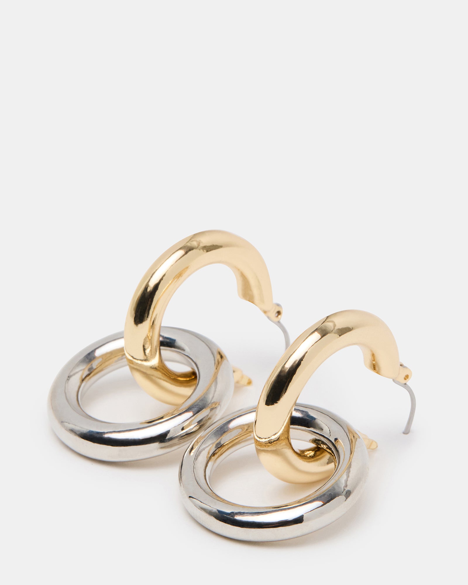 TWO-TONE HOOP EARRINGS SILVER MULTI、mySite、gtrtttuynbv