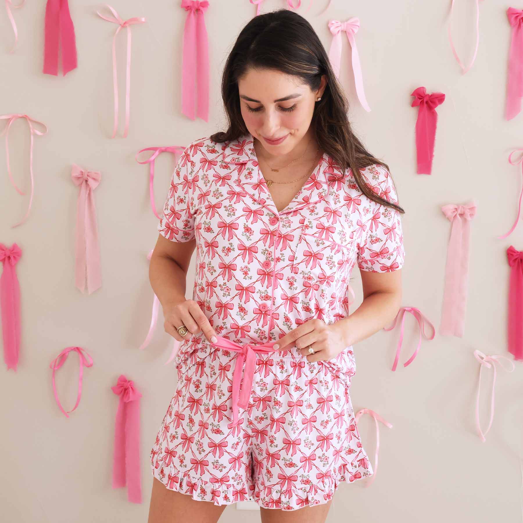  Women's Two Piece Short Lounge Set | Bow Besties、mySite、layawaytickets