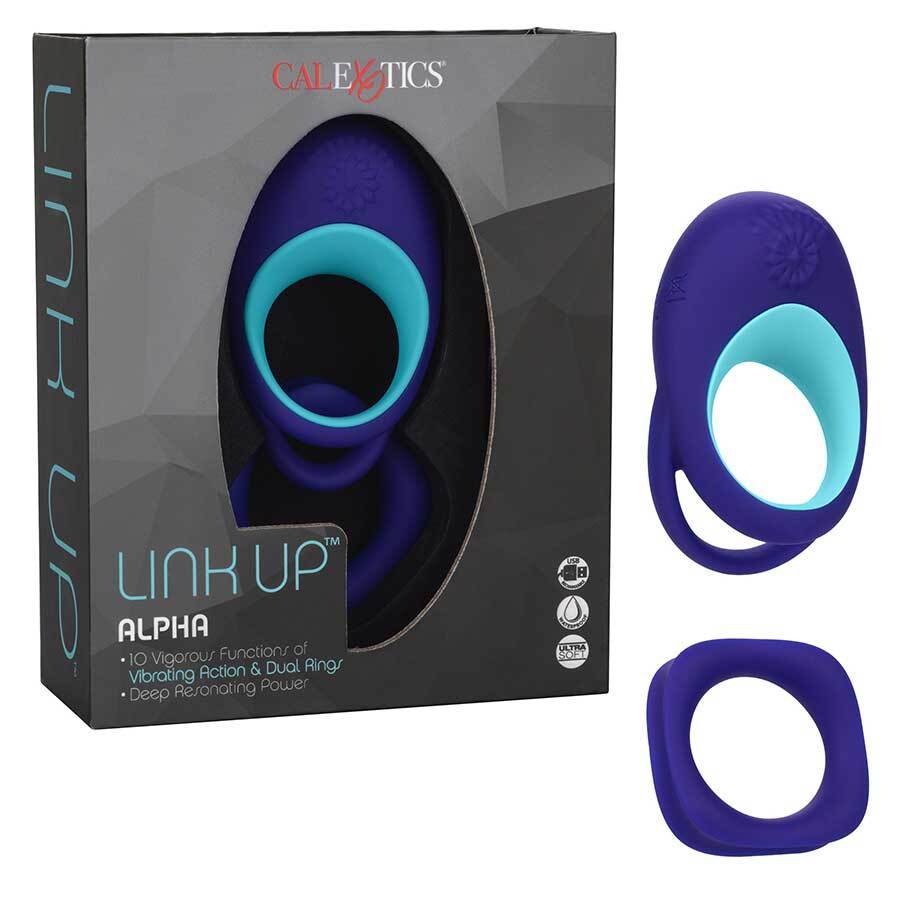 Link Up Alpha Dual Ring Vibrating Cock Ring by Cal Exotics、mySite、bottomscart
