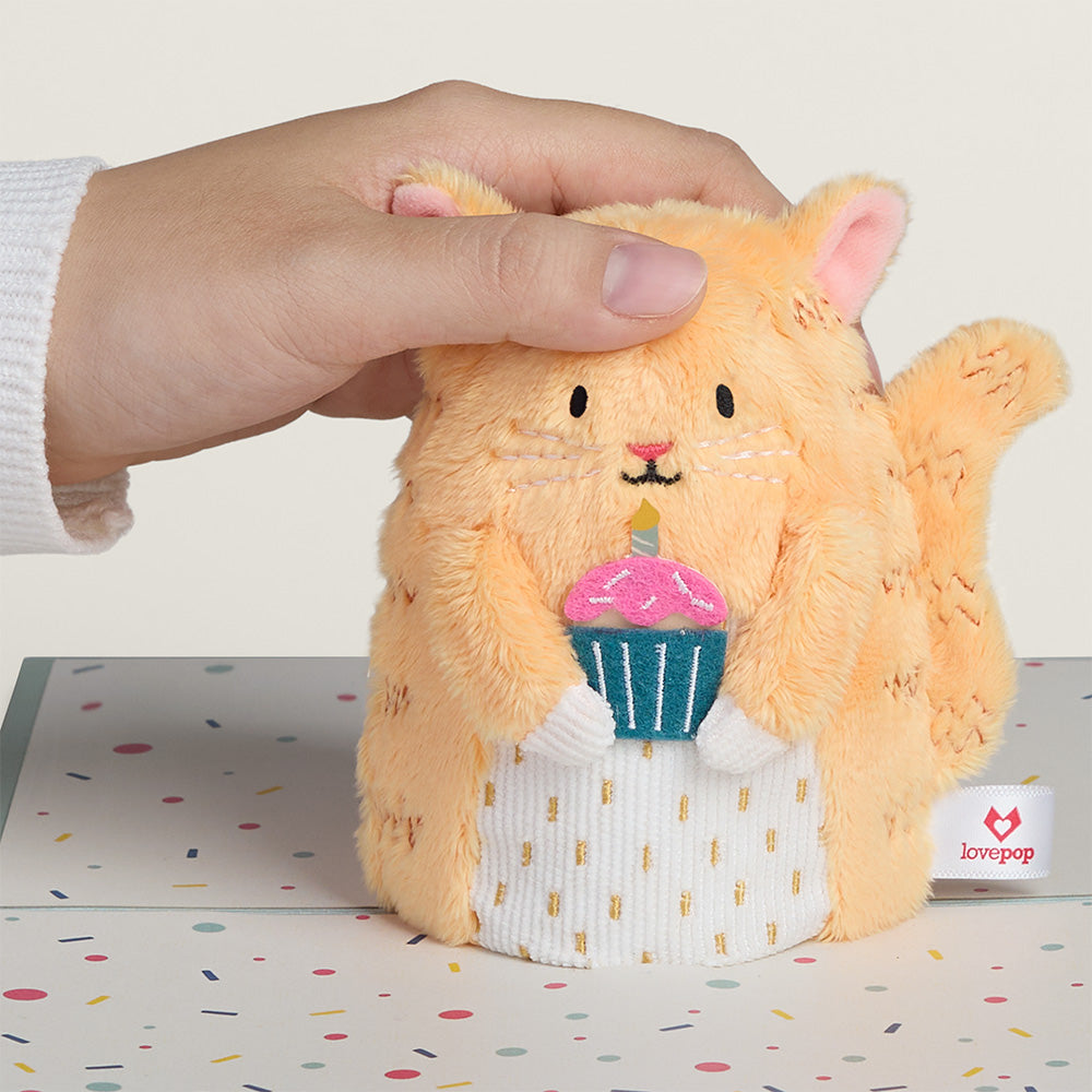 'Birthday Wishes' Cupcake Cat Plushpop Card、mySite、solidvoid