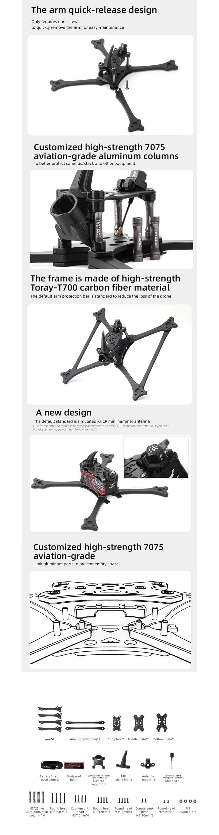 HGLRC Wind5 Lite V2 Racing Frame Kit