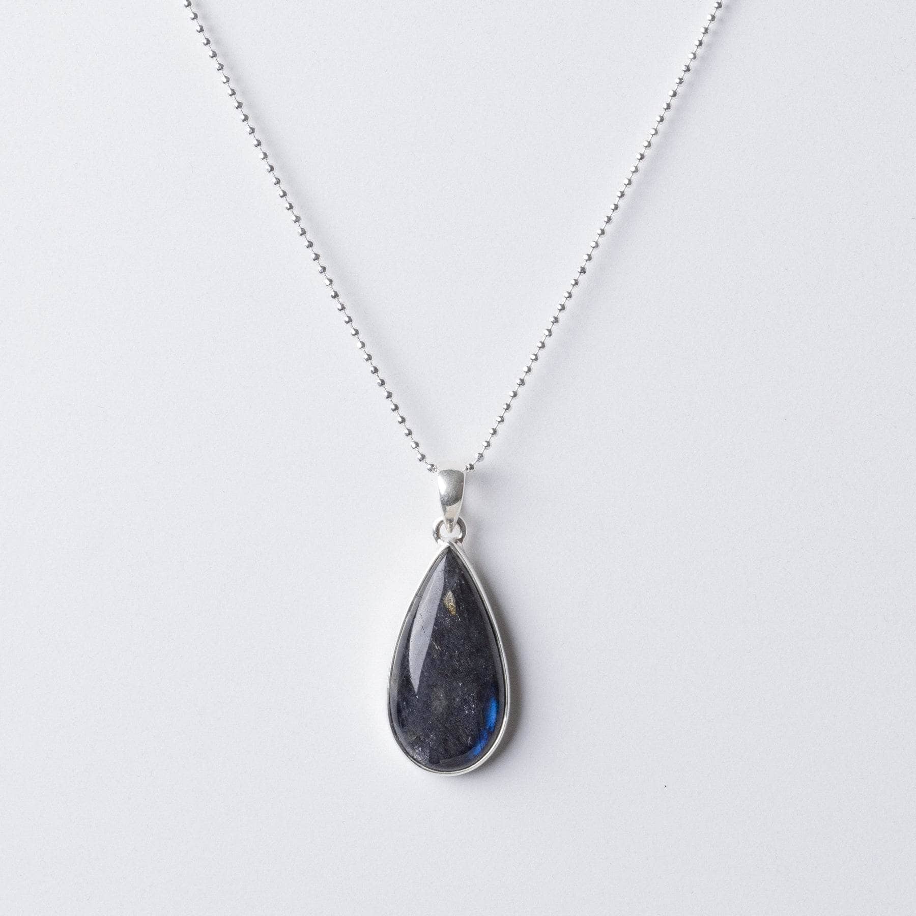 Genuine Labradorite Teardrop Pendant Necklace、mySite、hinf8tx79