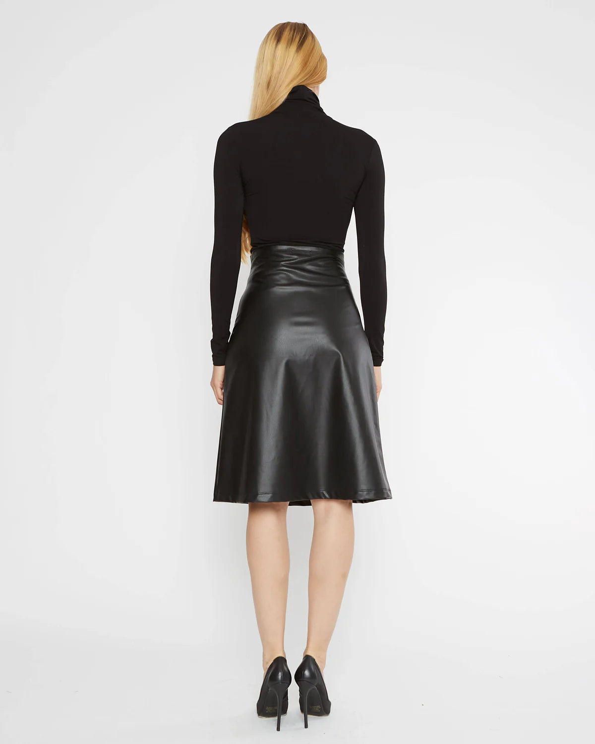 Ripley Rader Vegan Leather A-Line Midi Skirt, Black - Final Sale、mySite、noshort