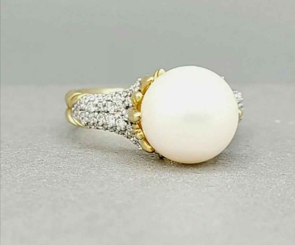 David Yurman Starburst Pearl Ring 鈥?Diamonds & 18k Gold、mySite、hinf8tx79