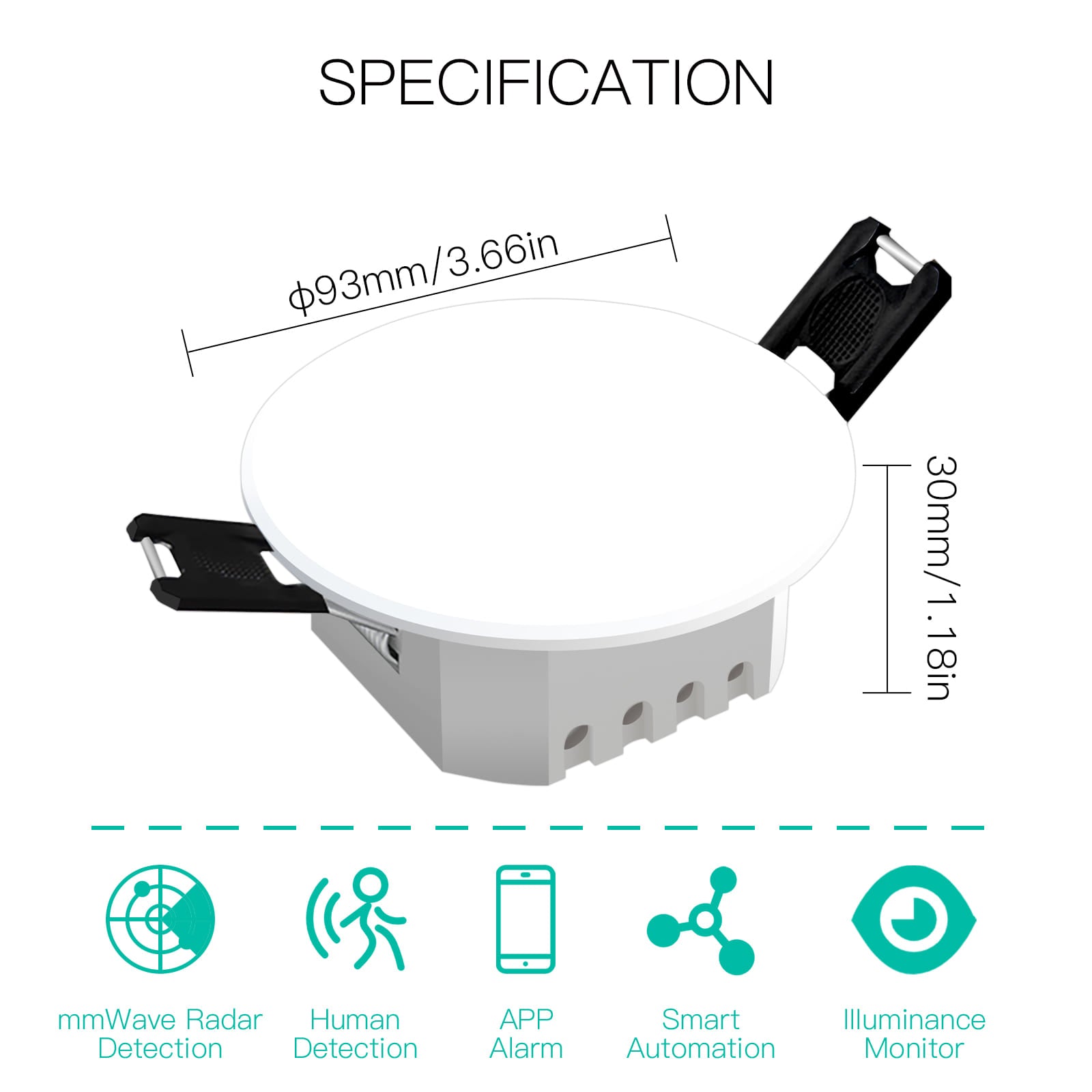Zigbee/ Wifi Smart Human Presence Detector PIR mm Wave Radar Detection Sensor Ceiling Mount、mySite、fannypackpong