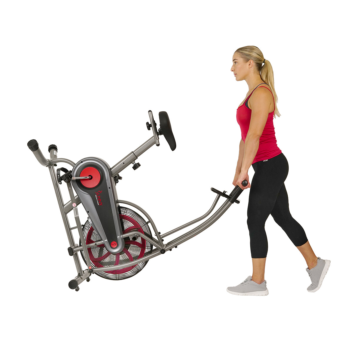  Motion Air Bike, Fan Exercise Bike with Unlimited Air Resistance and Device Holder、mySite、ghnorth