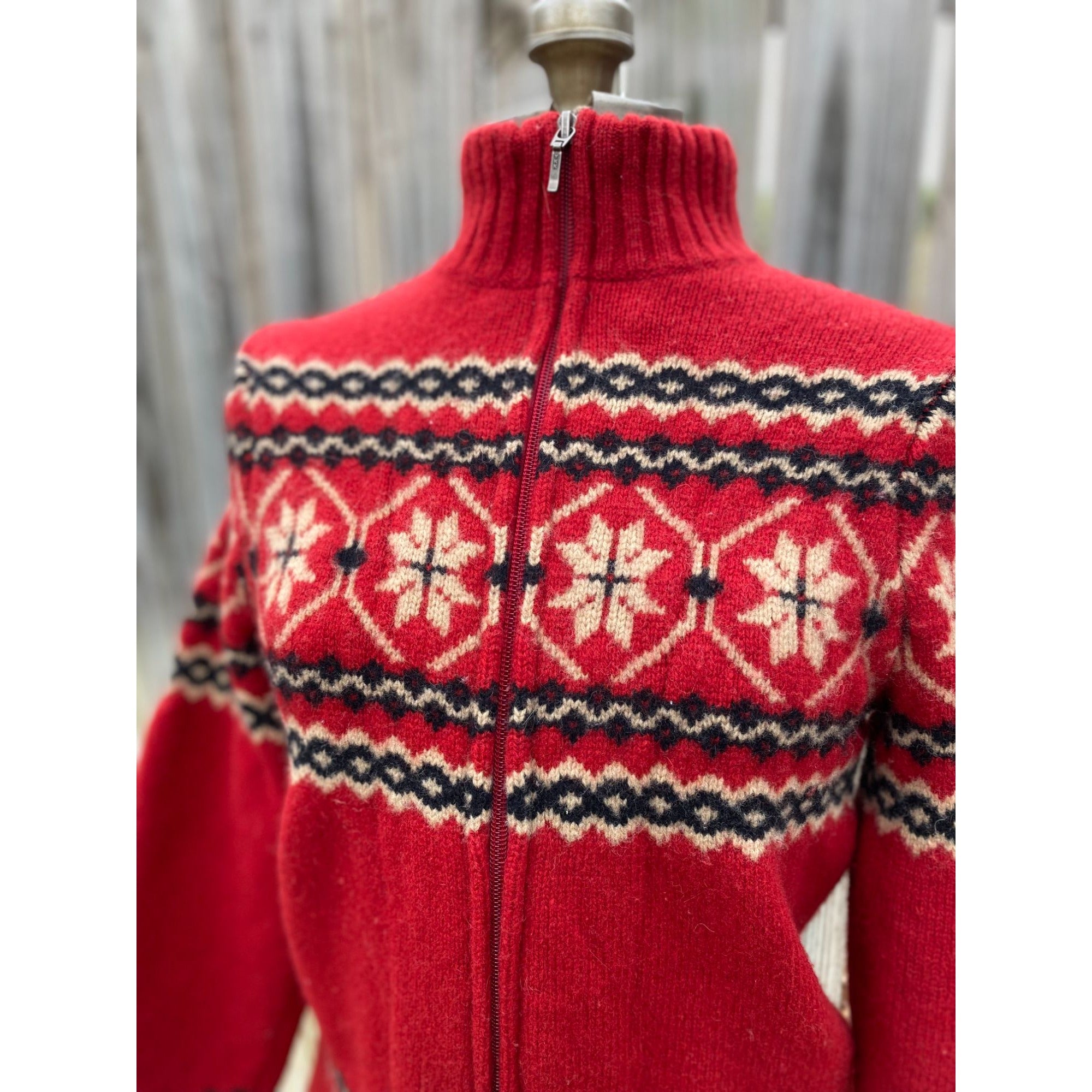 90s Eddie Bauer Lambs Wool Red Sweater Small、mySite、garagedoors4me