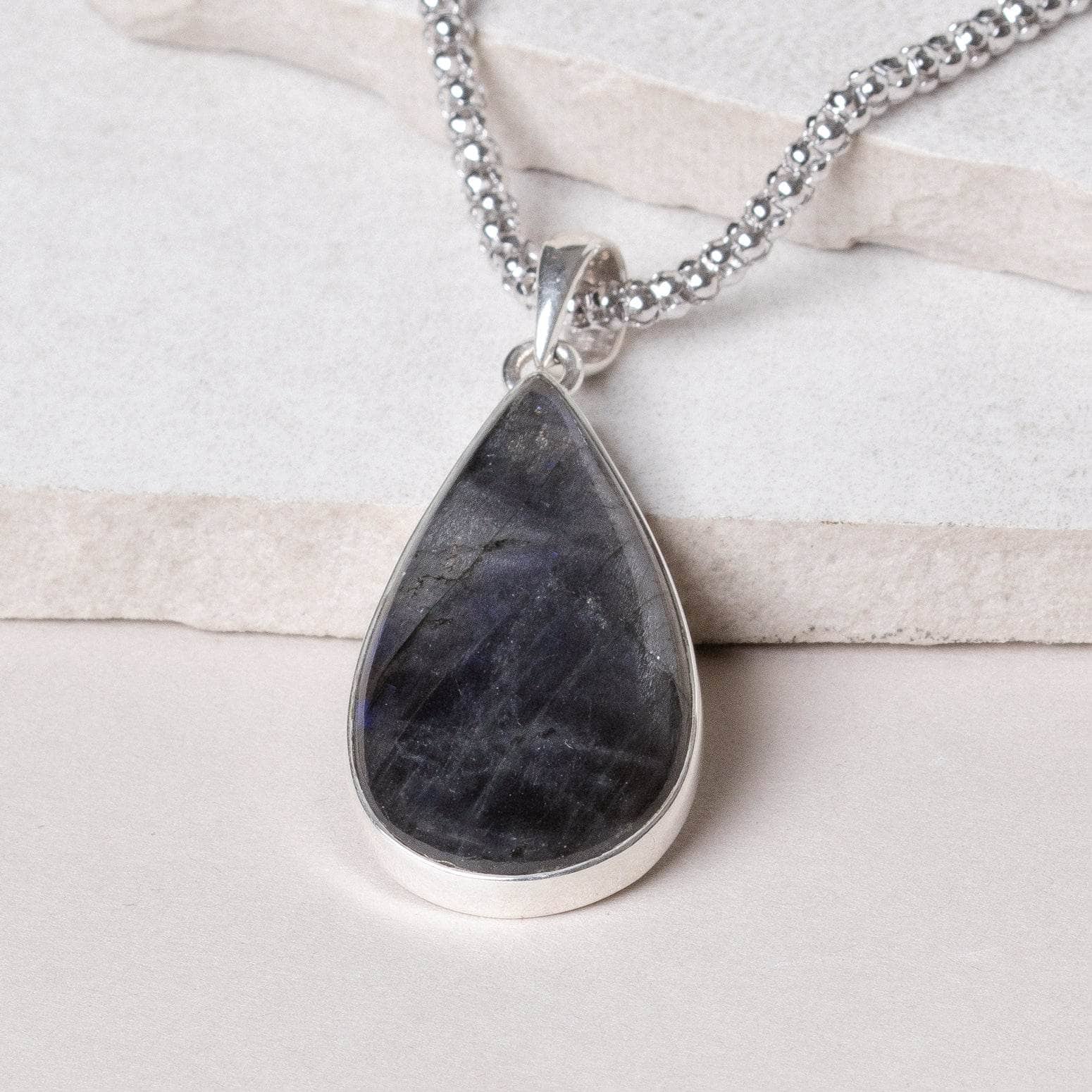Labradorite Teardrop Pendant Necklace、mySite、hinf8tx79