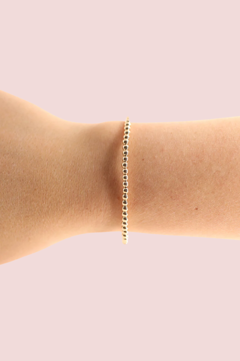 3MM Gold Beaded Bracelet- S/M、mySite、hinf8tx79