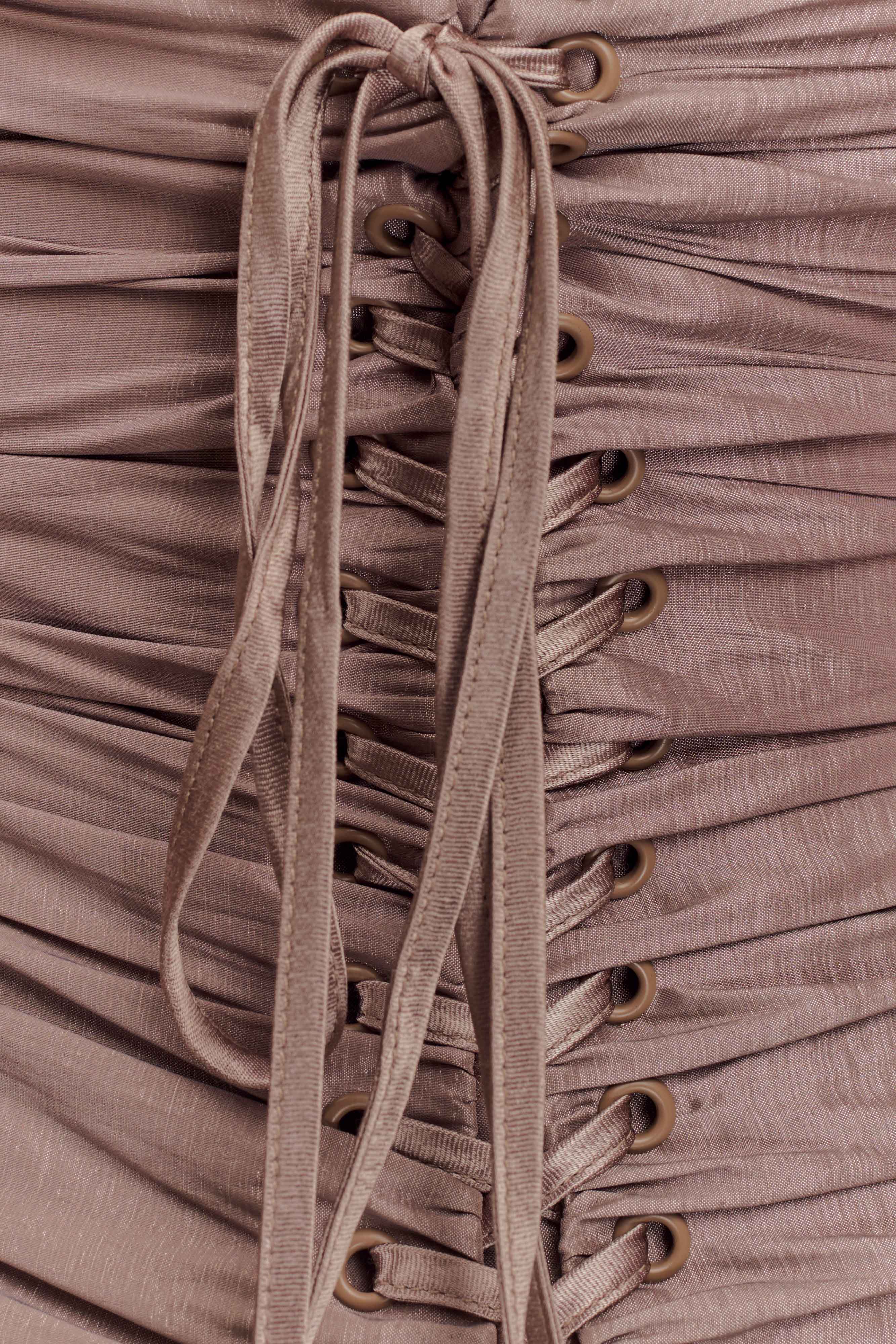 Serena Strapless Taffeta Maxi Dress - Bronze Taupe、mySite、solidvoid
