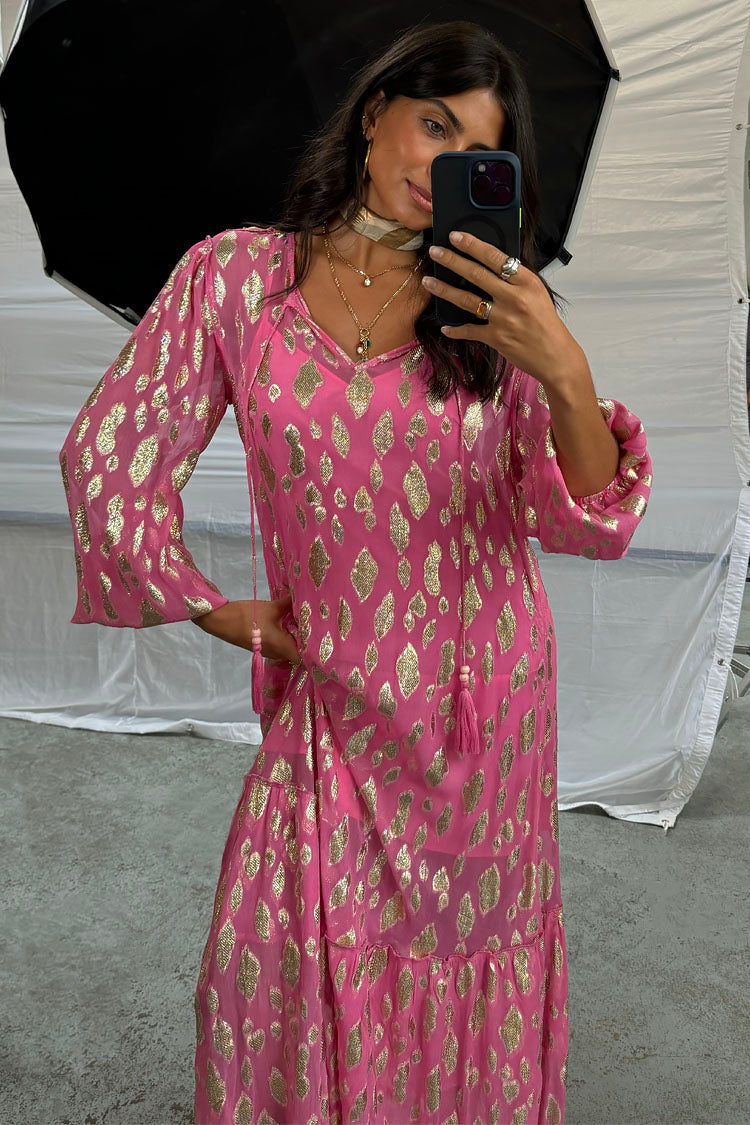 Pink Jacquard Harmony Dress Petite、mySite、solidvoid