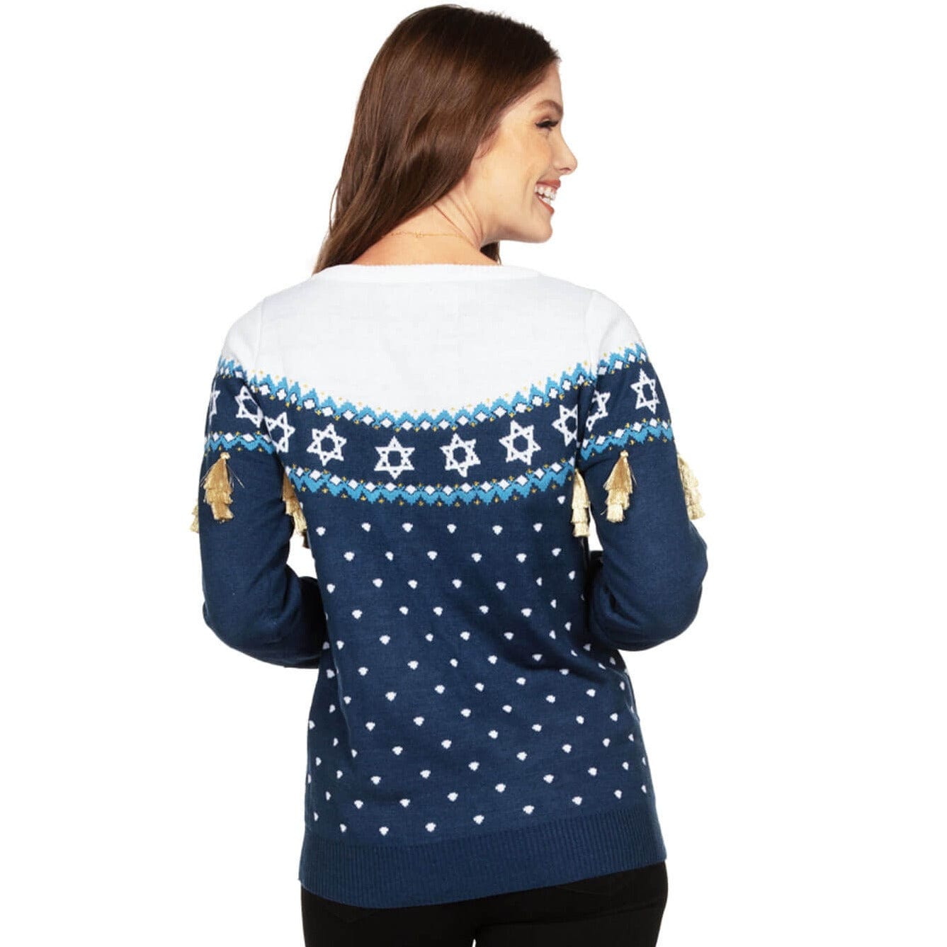 Women's Happy Holidays Tassel Sweater by Tipsy Elves (Size XL)、mySite、topwebapps