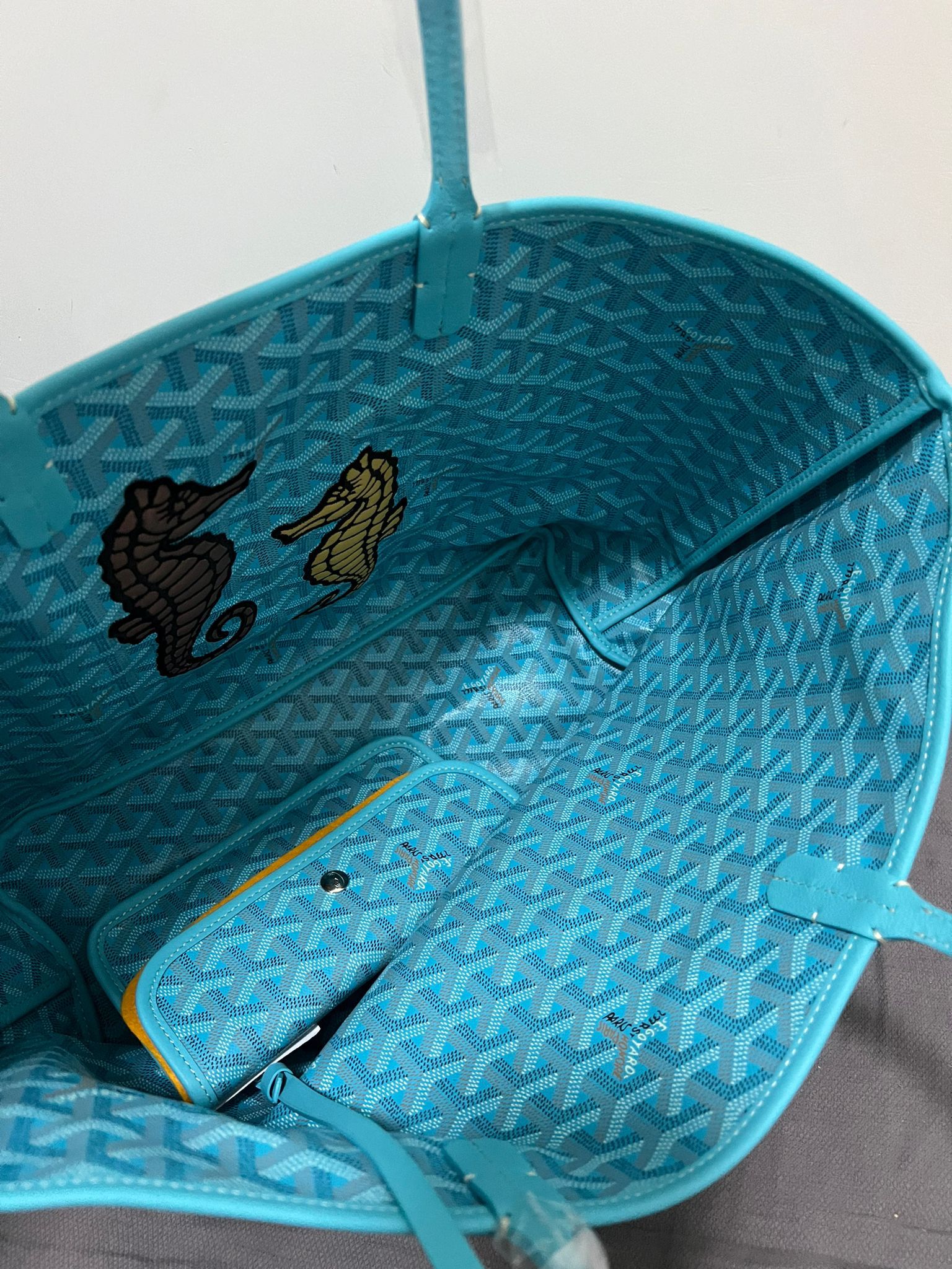 Goyard Anjou PM Seahorse Embroidery Bag (Turquoise)、mySite、garminoutage.com