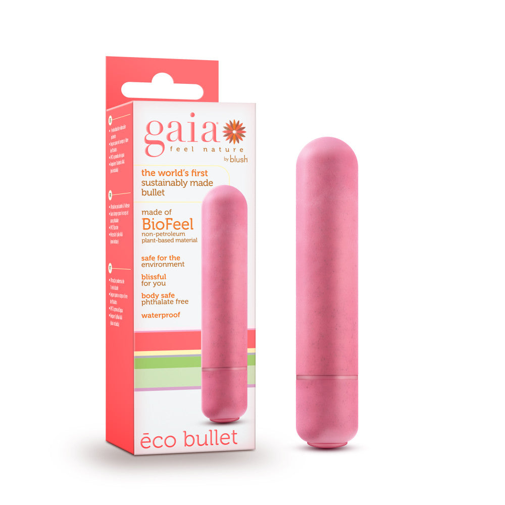 Gaia® By Blush | Eco Bullet: Plant-Based 4 Smooth Waterproof Bullet Vibrator in Pink - Made from Sustainable BioFeel™、mySite、bottomscart
