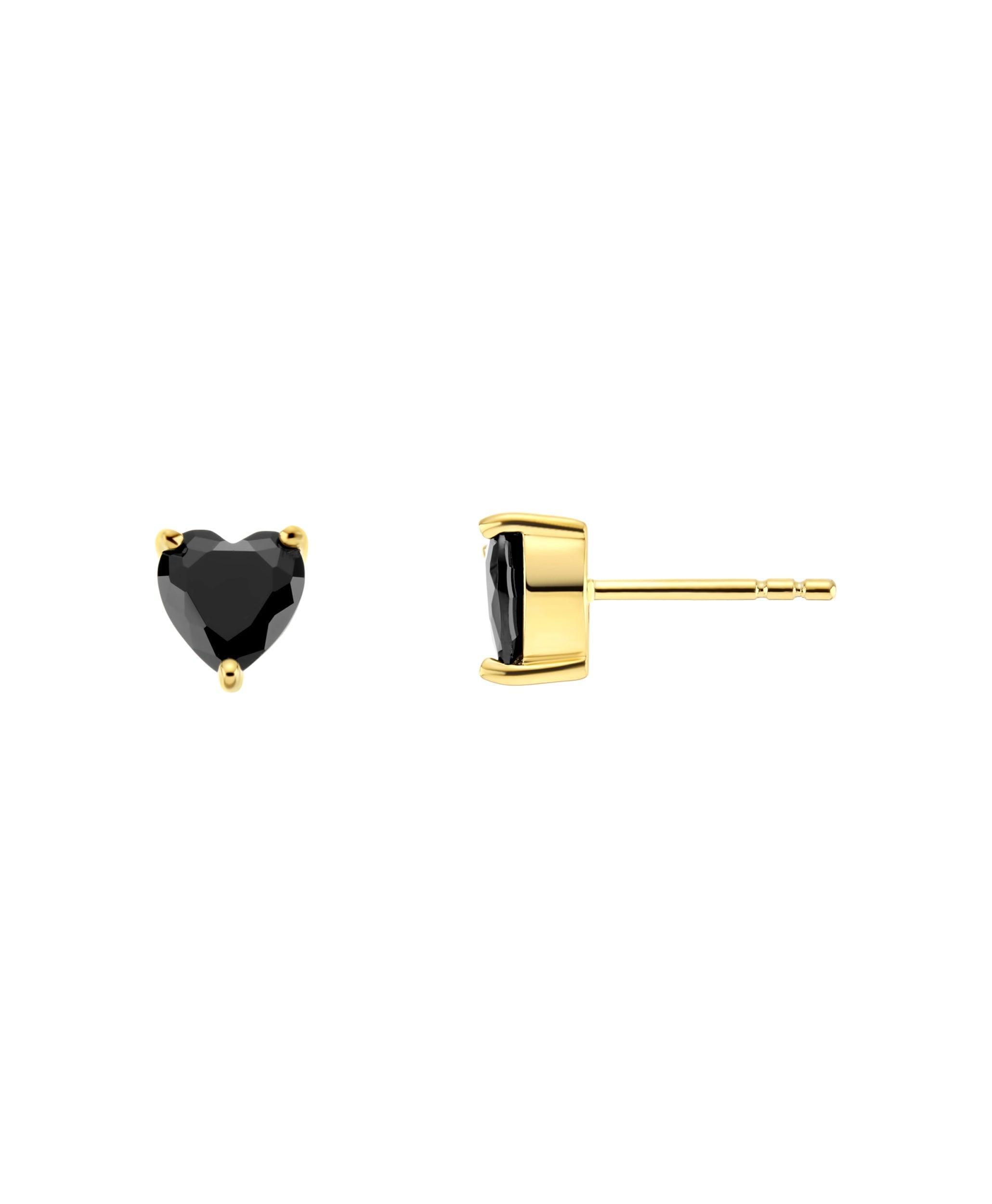 Luv Earrings Black 18ct Gold Plated、mySite、botmansion