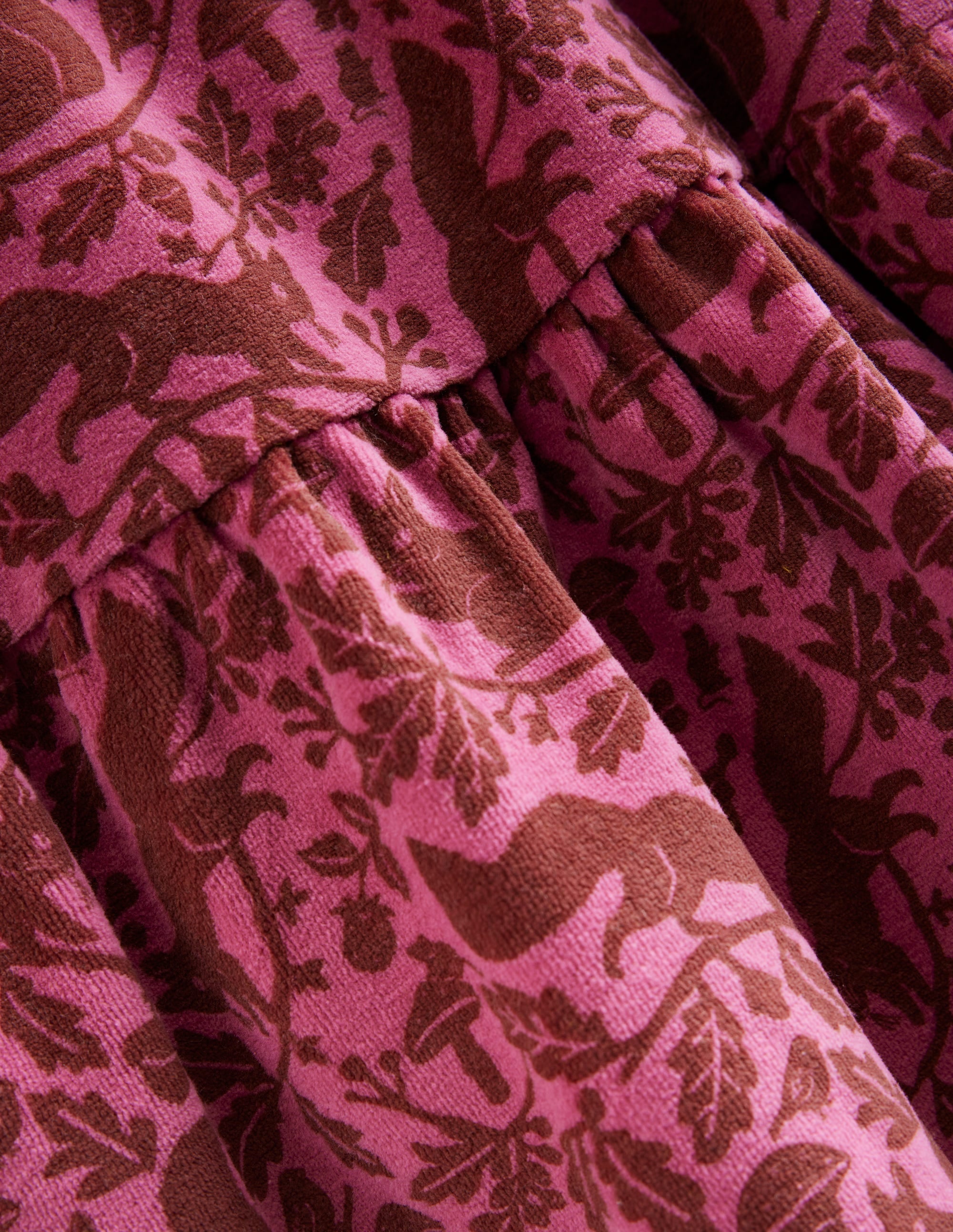  Tiered Velour Dress-Teacup Pink Woodland Squirrel、mySite、ashleygrahame