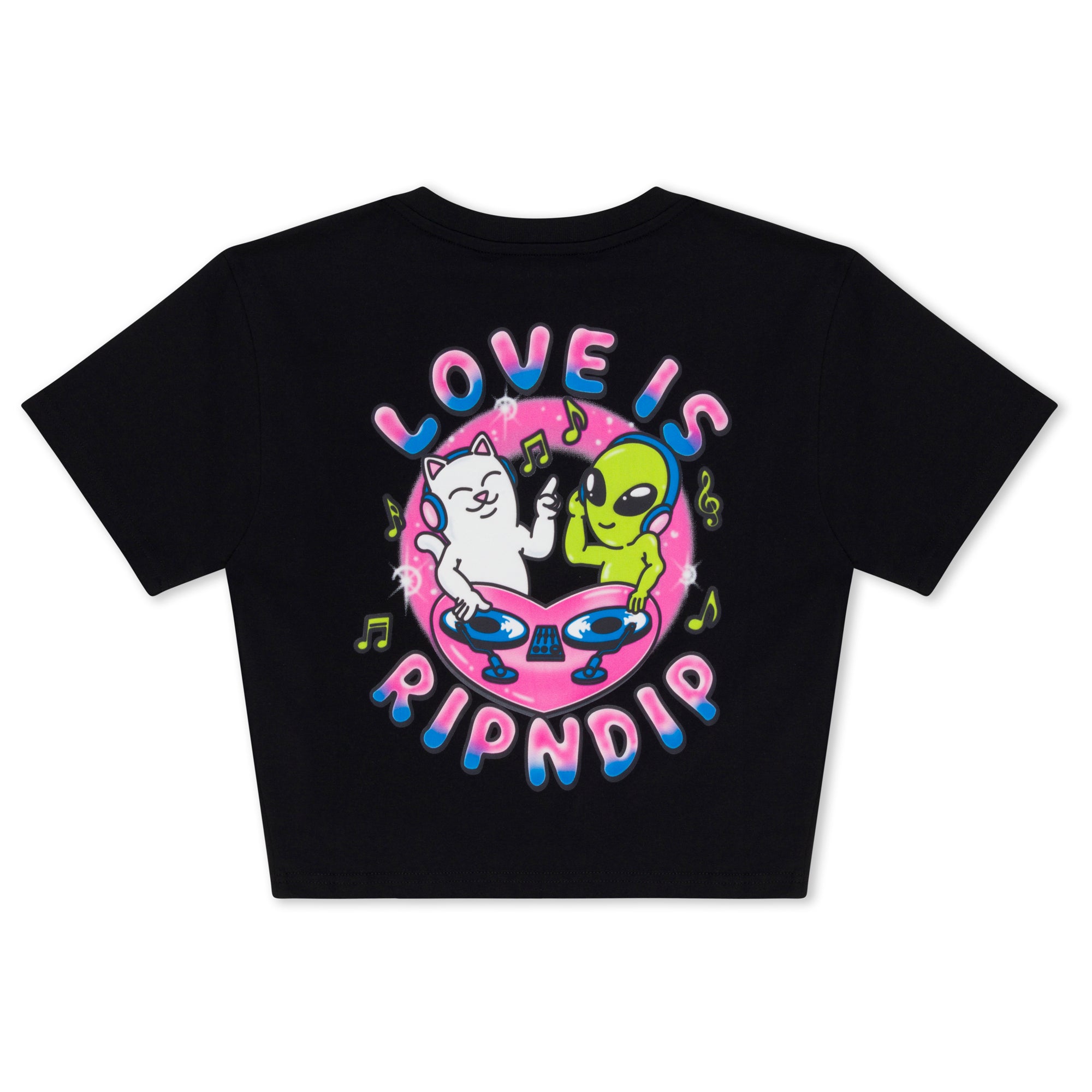  Love Is Ripndip Cropped Baby Tee (Black)、mySite、merchandisen