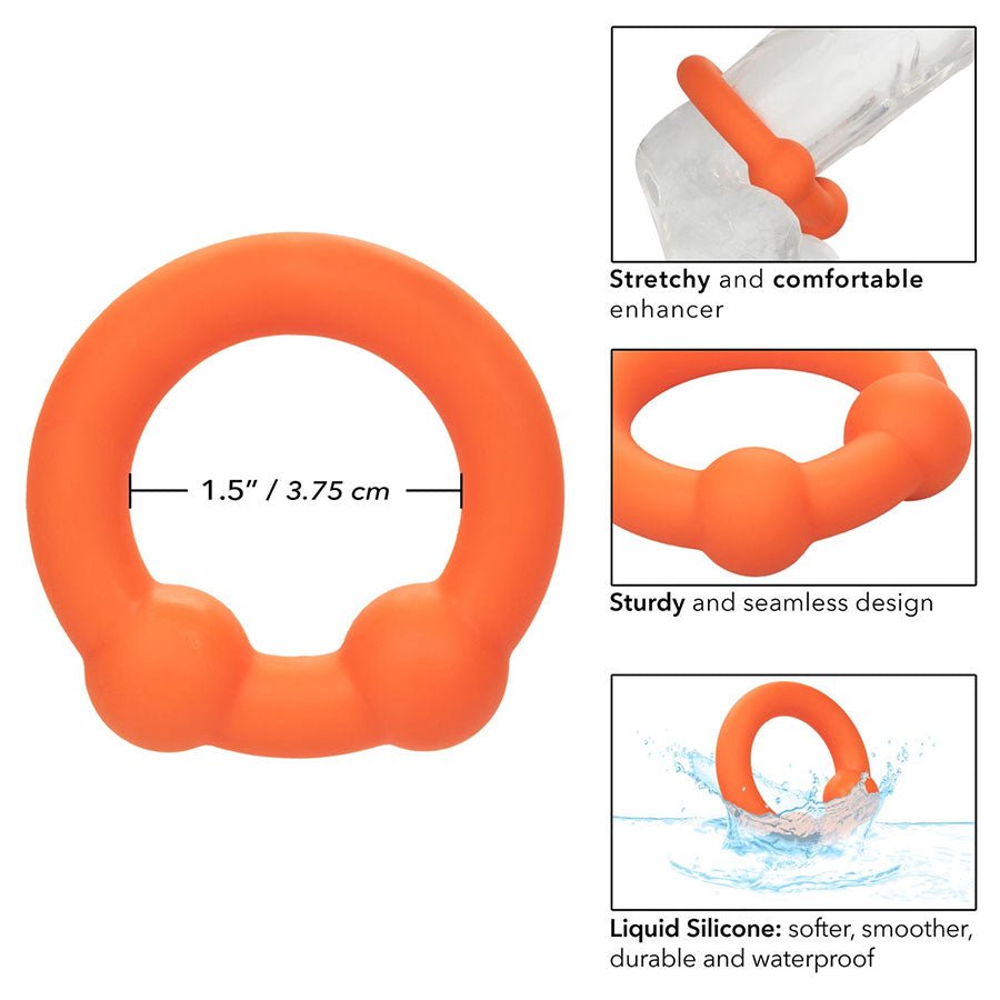 Alpha Liquid Silicone Dual Ball Ring Orange、mySite、bottomscart