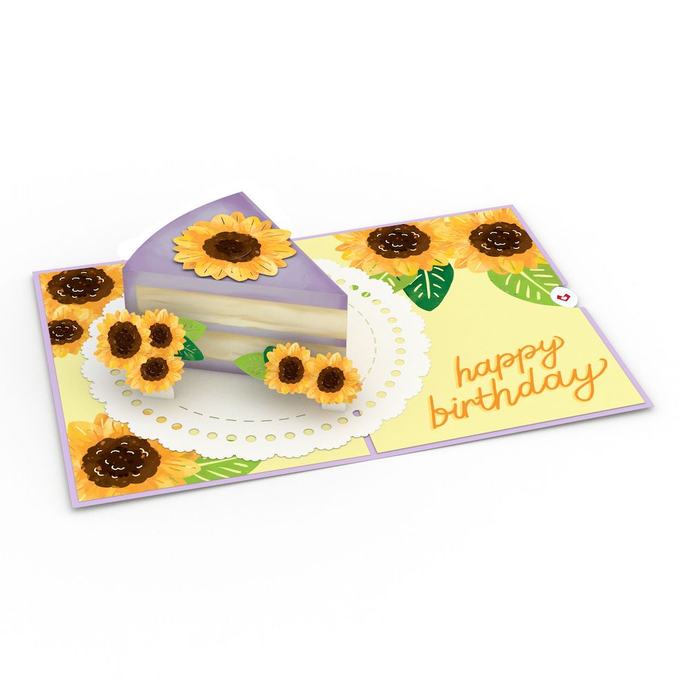 Sunflower Birthday Cake Slice Pop-Up Card、mySite、solidvoid