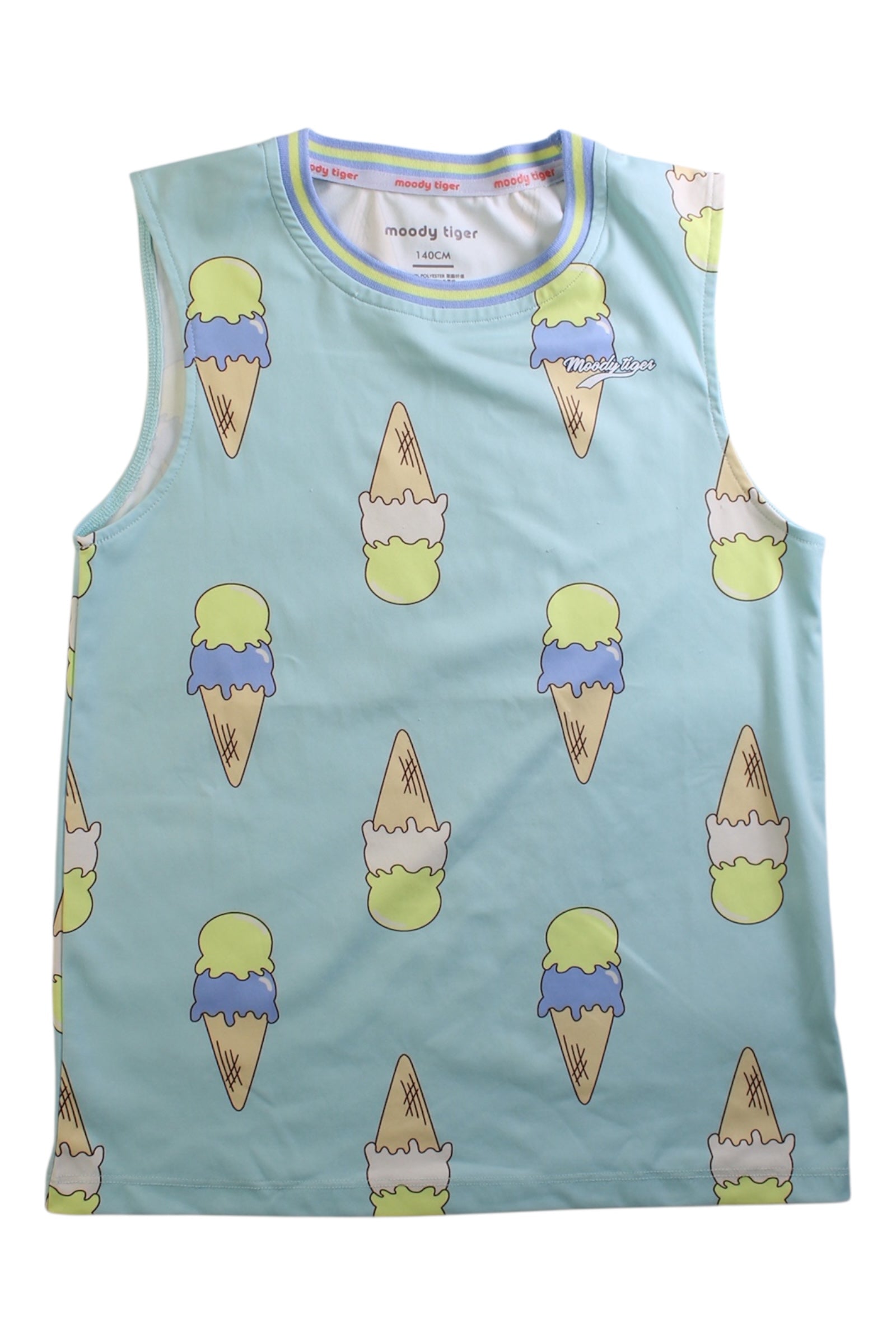 Moody Tiger Ice Cream Patterned Sleeveless Top 10Y、mySite、g9winljtr