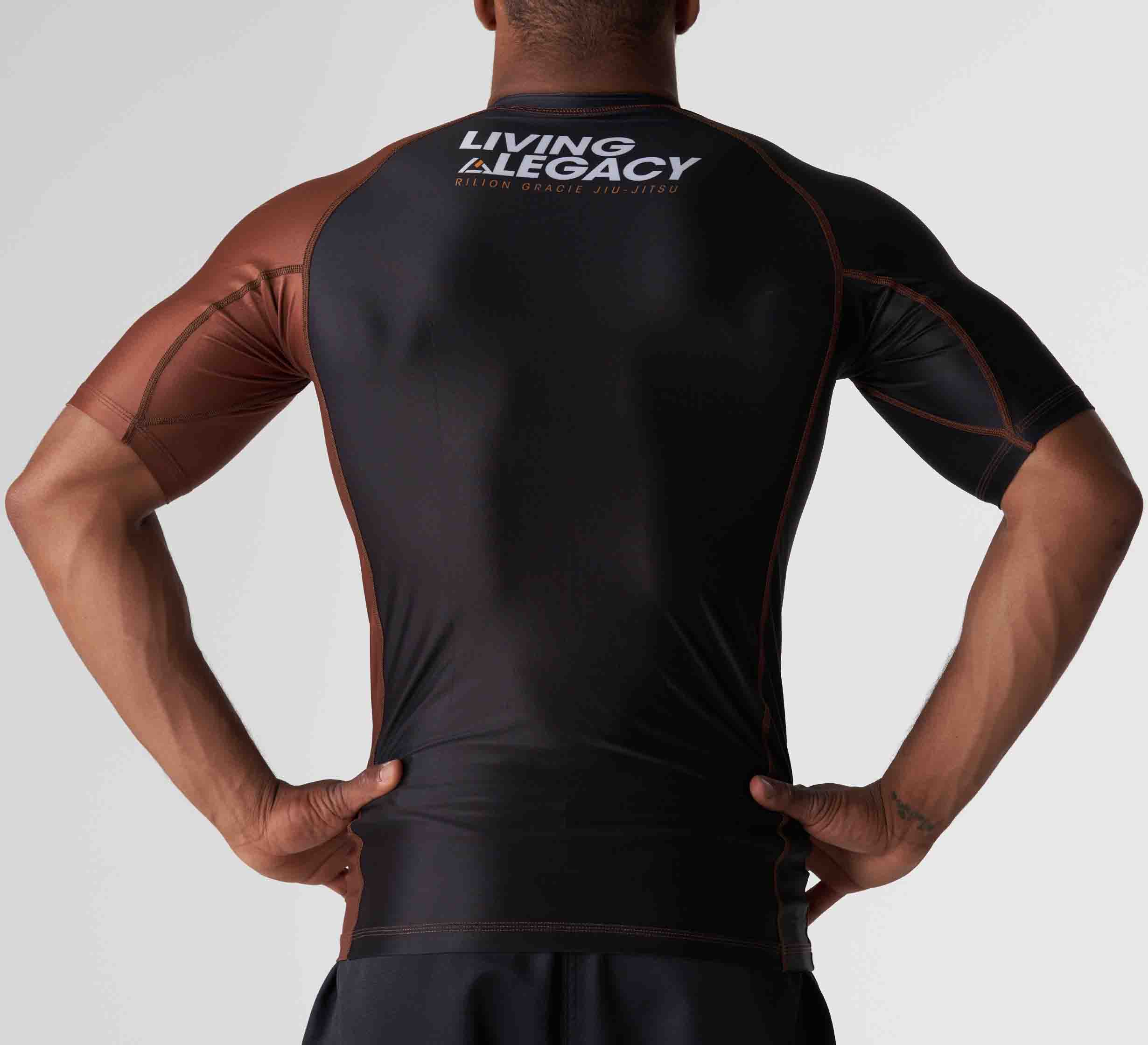 Rilion Gracie Ranked Short Sleeve Rashguard Brown、mySite、gigharbornorthrealestate